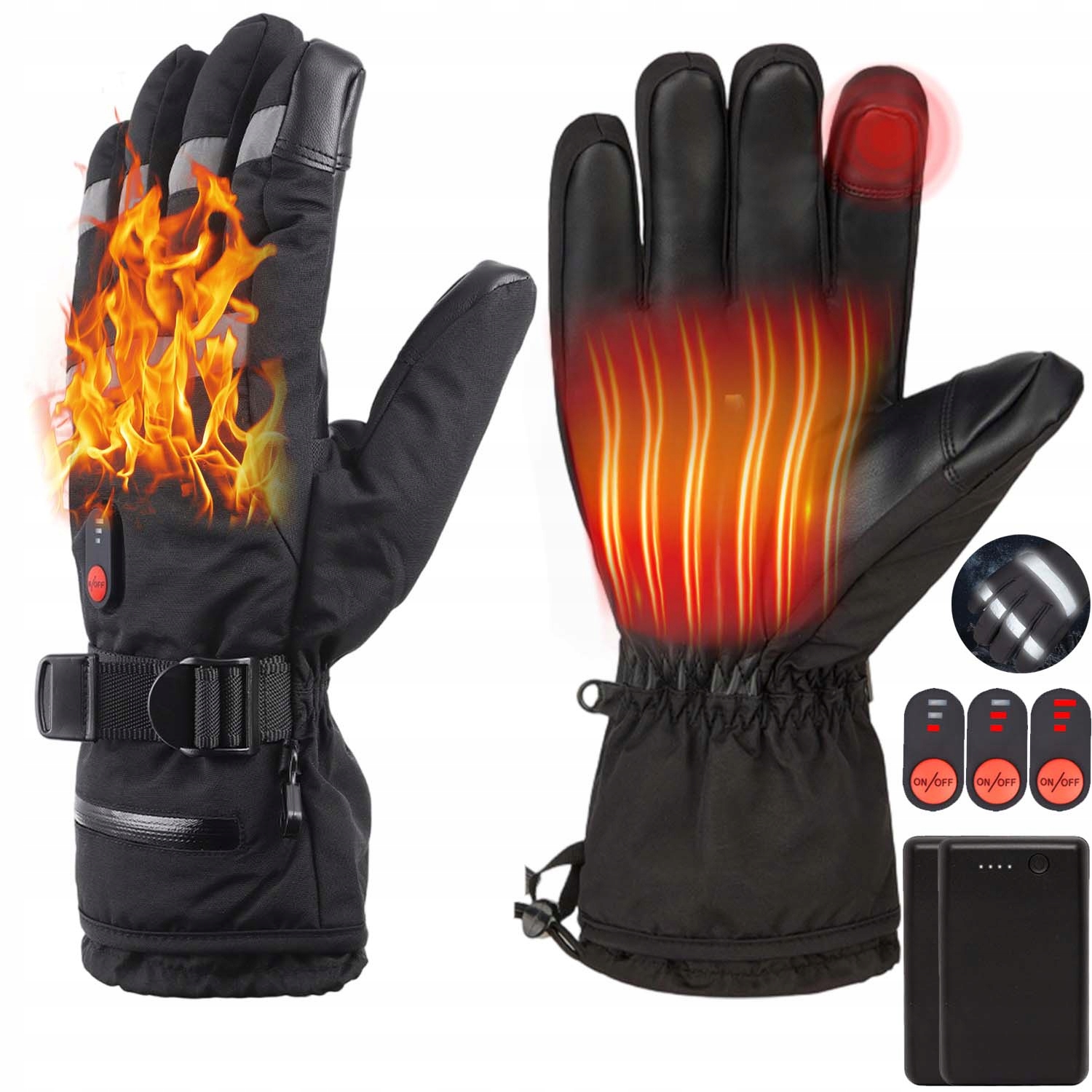 Rękawice Motocyklowe Podgrzewane Na Akumulator Z 3 Temperature Setting