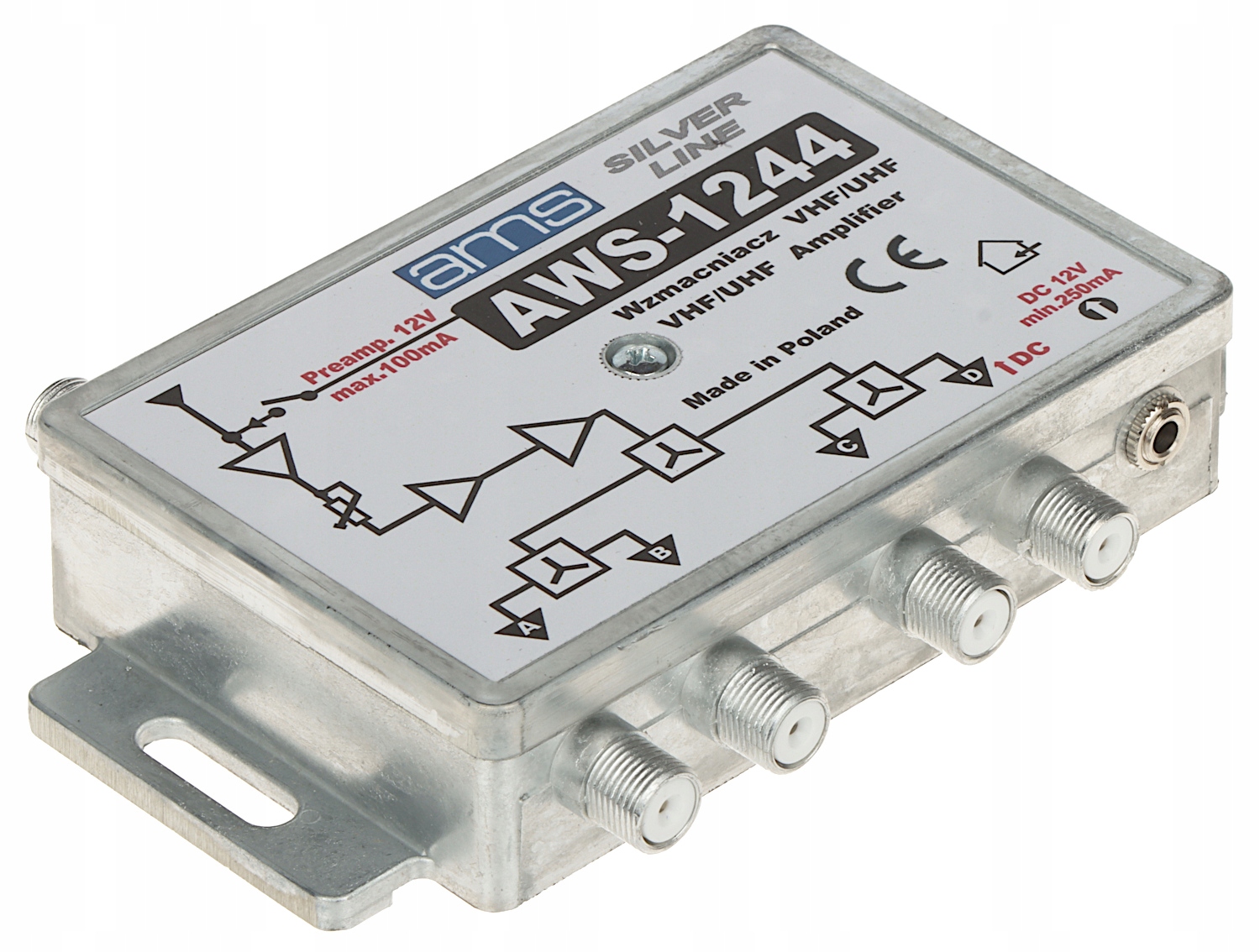 

Wzmacniacz antenowy AWS-1244 z zasilaczem