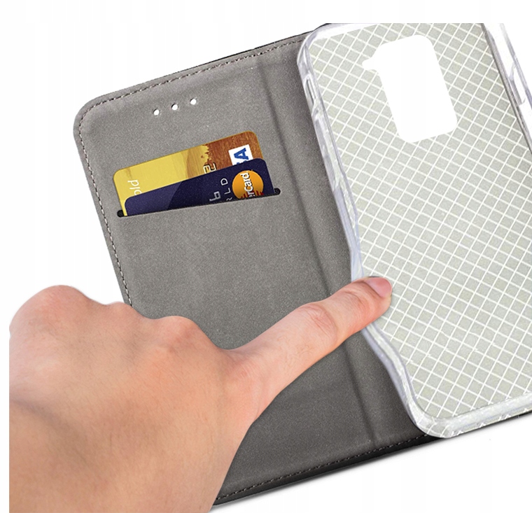 Etui PORTFEL NA MAGNES do Redmi Note 9 Kolor granatowy