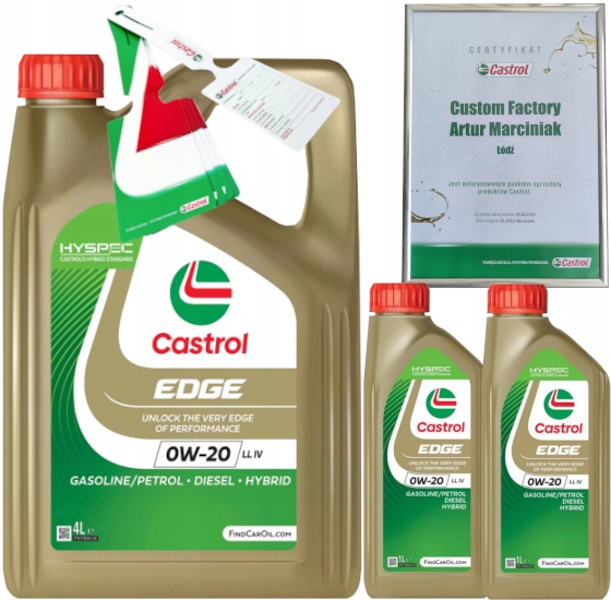 CASTROL EDGE 0W20 LL IV 6L VW 508 00 / 509 00 PORSCHE C20 + ZAWIESZKA