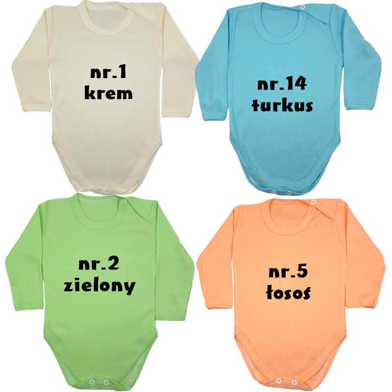 Body DŁUGI RĘKAW 100% bawełna POLSKIE 92 cm Rozmiar (new) 92 (87 - 92 cm)