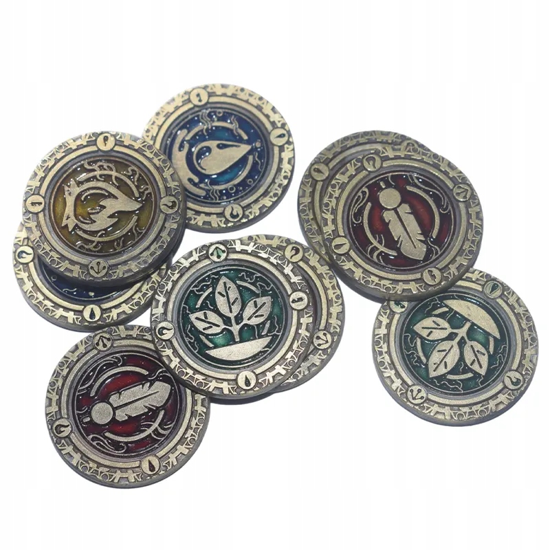 ŻYWIOŁY ZESTAW 24 METALOWYCH MONET LARP RPG