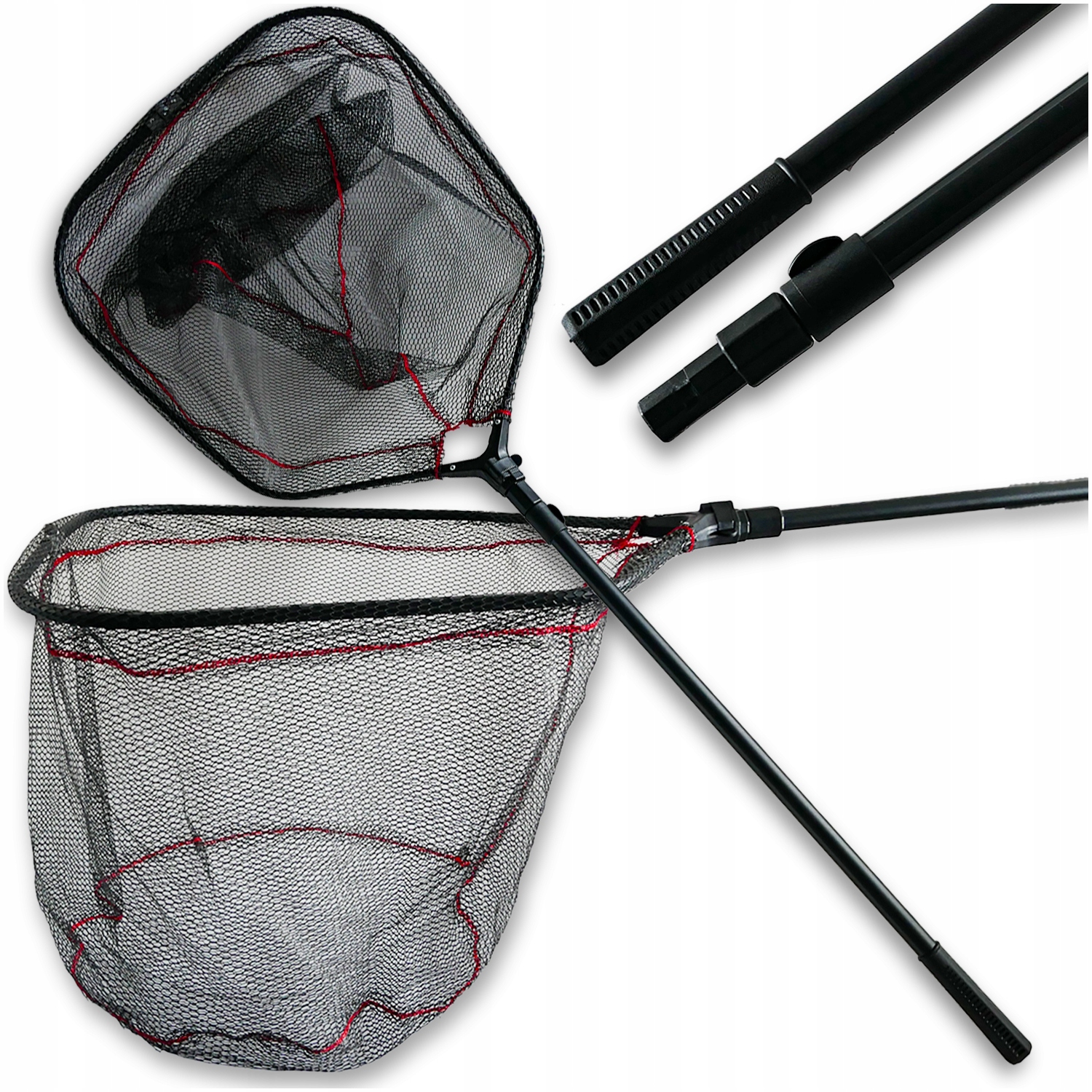 Podbierak Wędkarski Gumowany Teleskop Duży Mocny Solidny Szybkoschnący