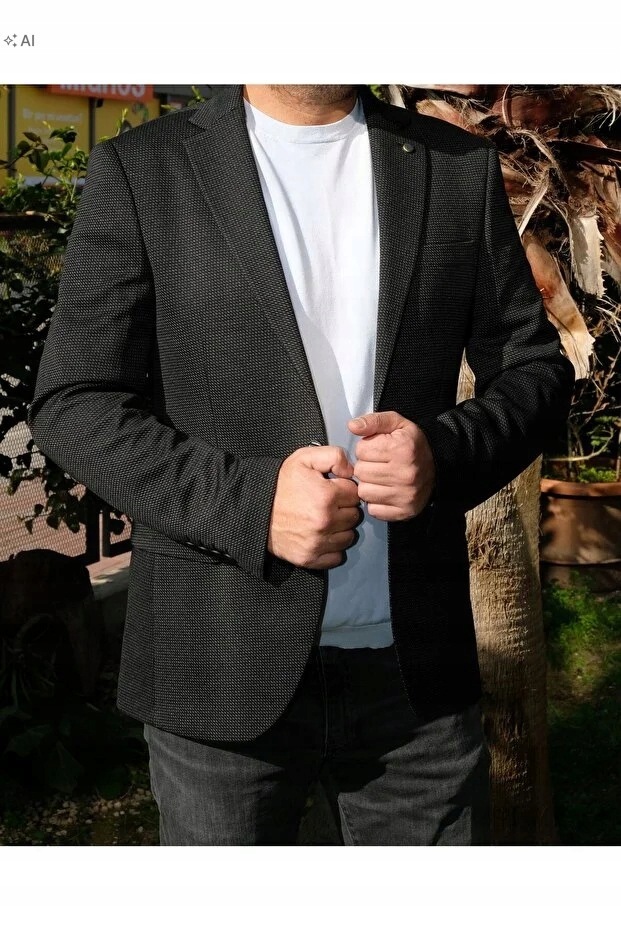 Elegantní Černá Pánská Sako Bunda Z Hladké Tkaniny 54 5IA