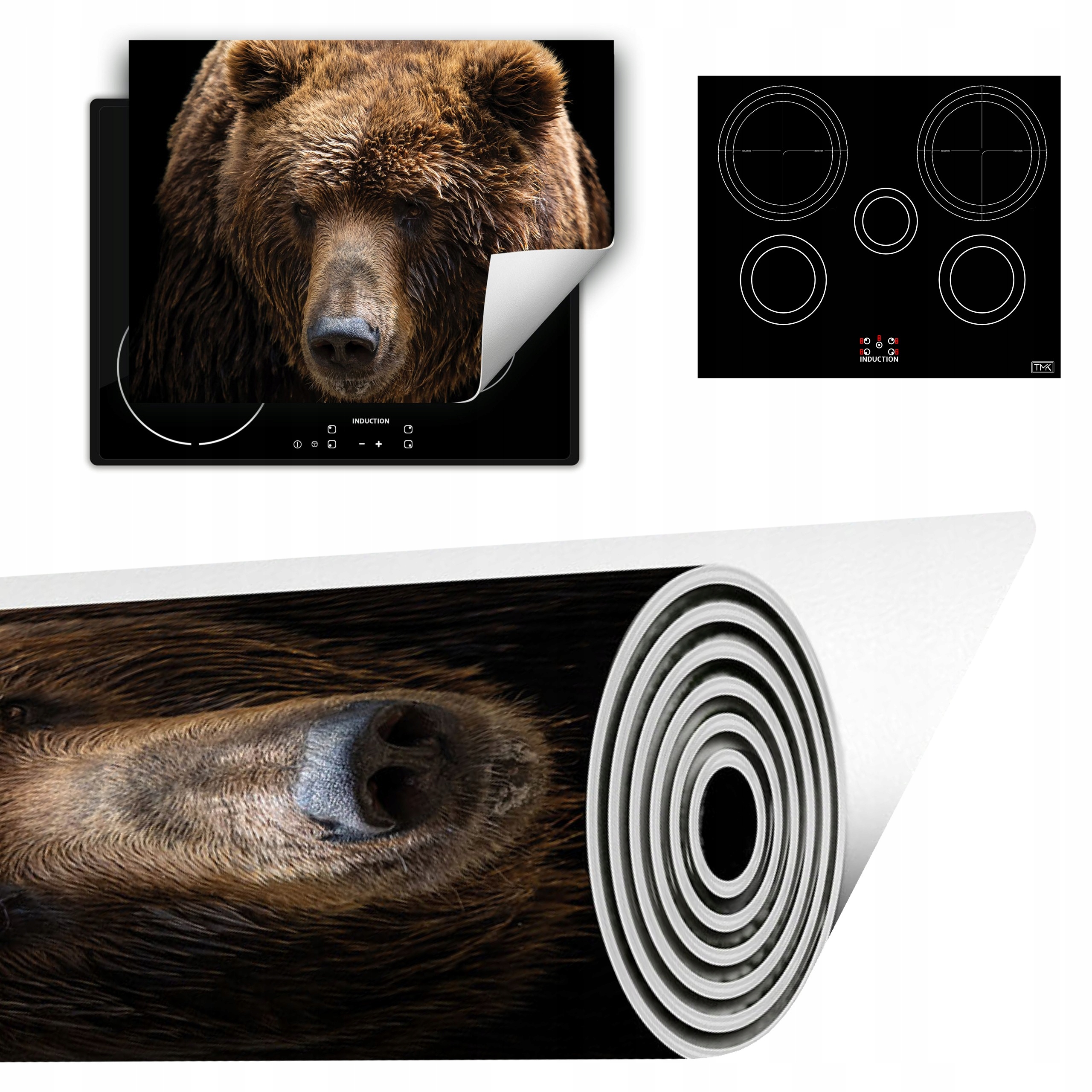Vinylová Podložka Do Kuchyně Více Místa 70x52 černá medvěd