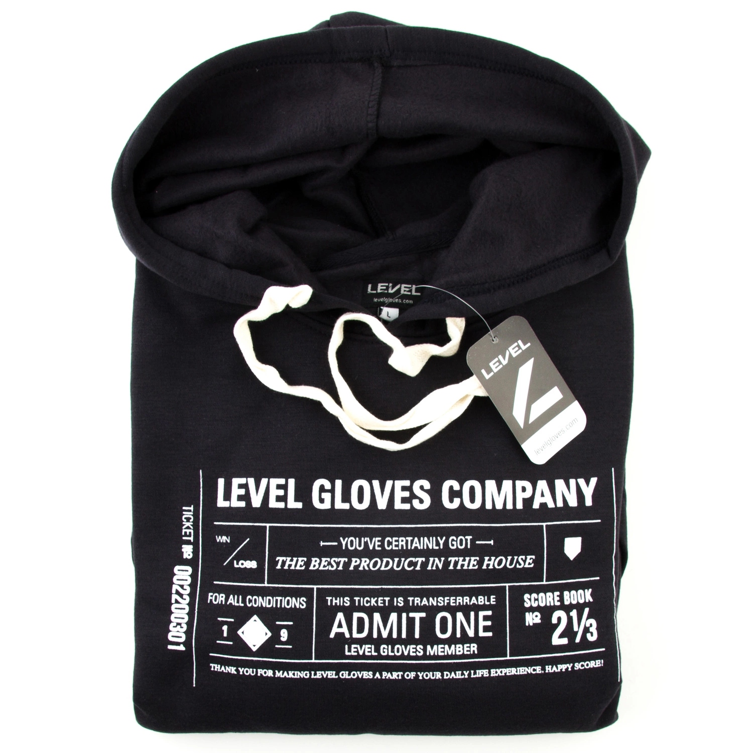 Mikina Level černá tepláková s kapucí klokanka vel. L