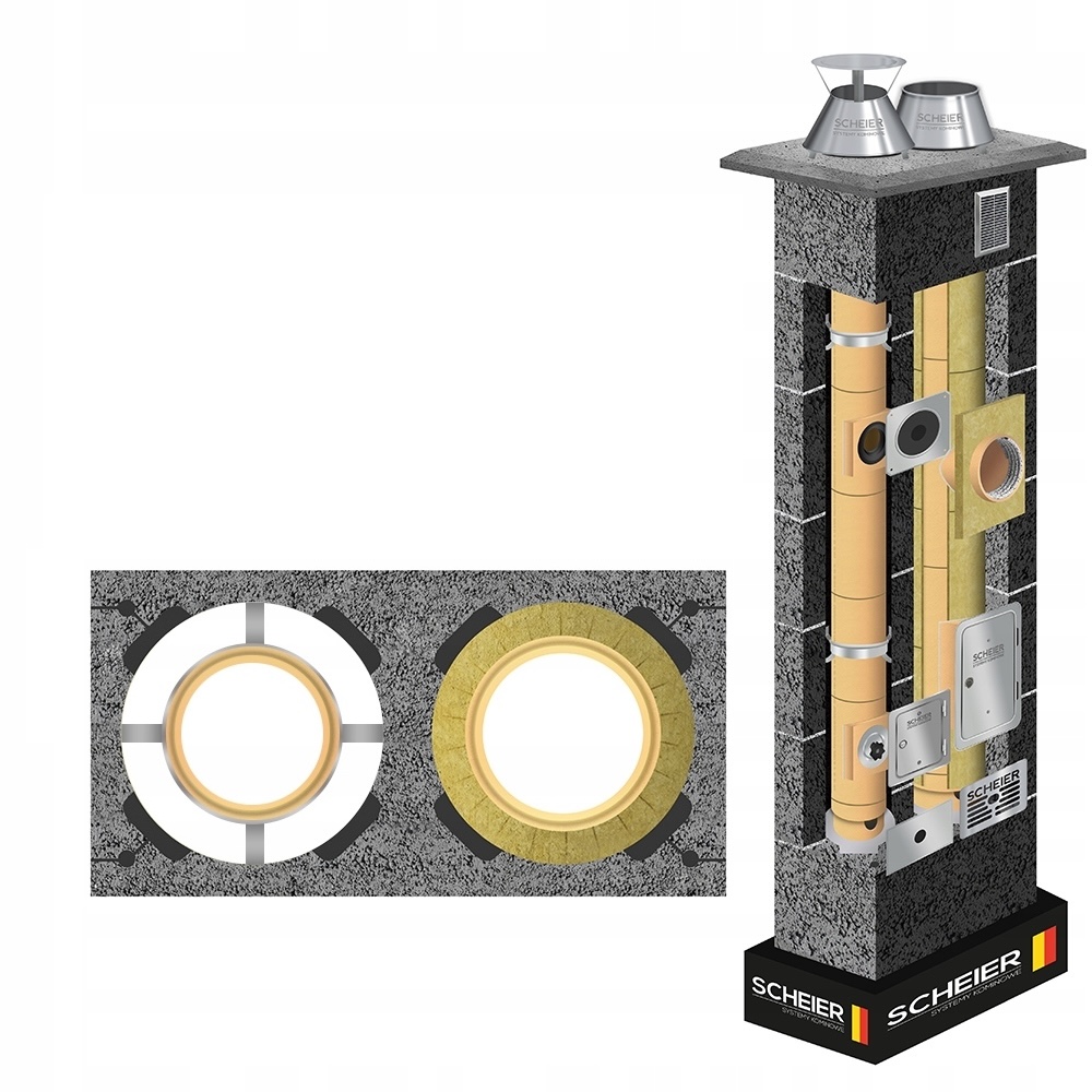 Keramický komínový systém Dual Turbo fi 200 100 14 m systém sada 2K plyn