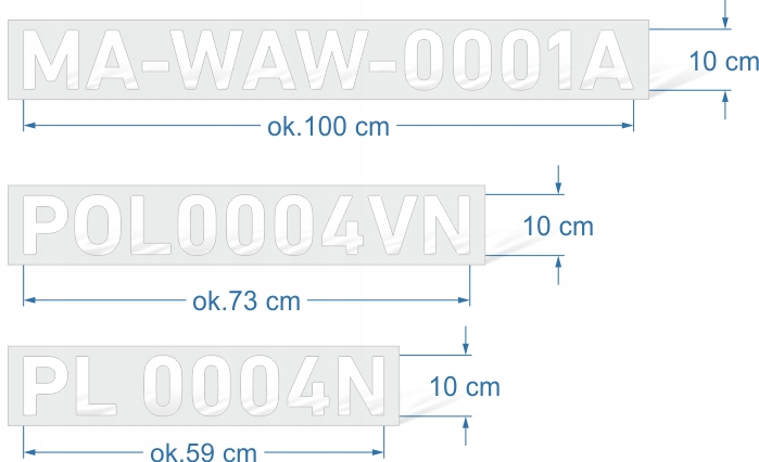 Szablon malarski NUMERY rejestracyjne PONTON łódź Stan opakowania oryginalne