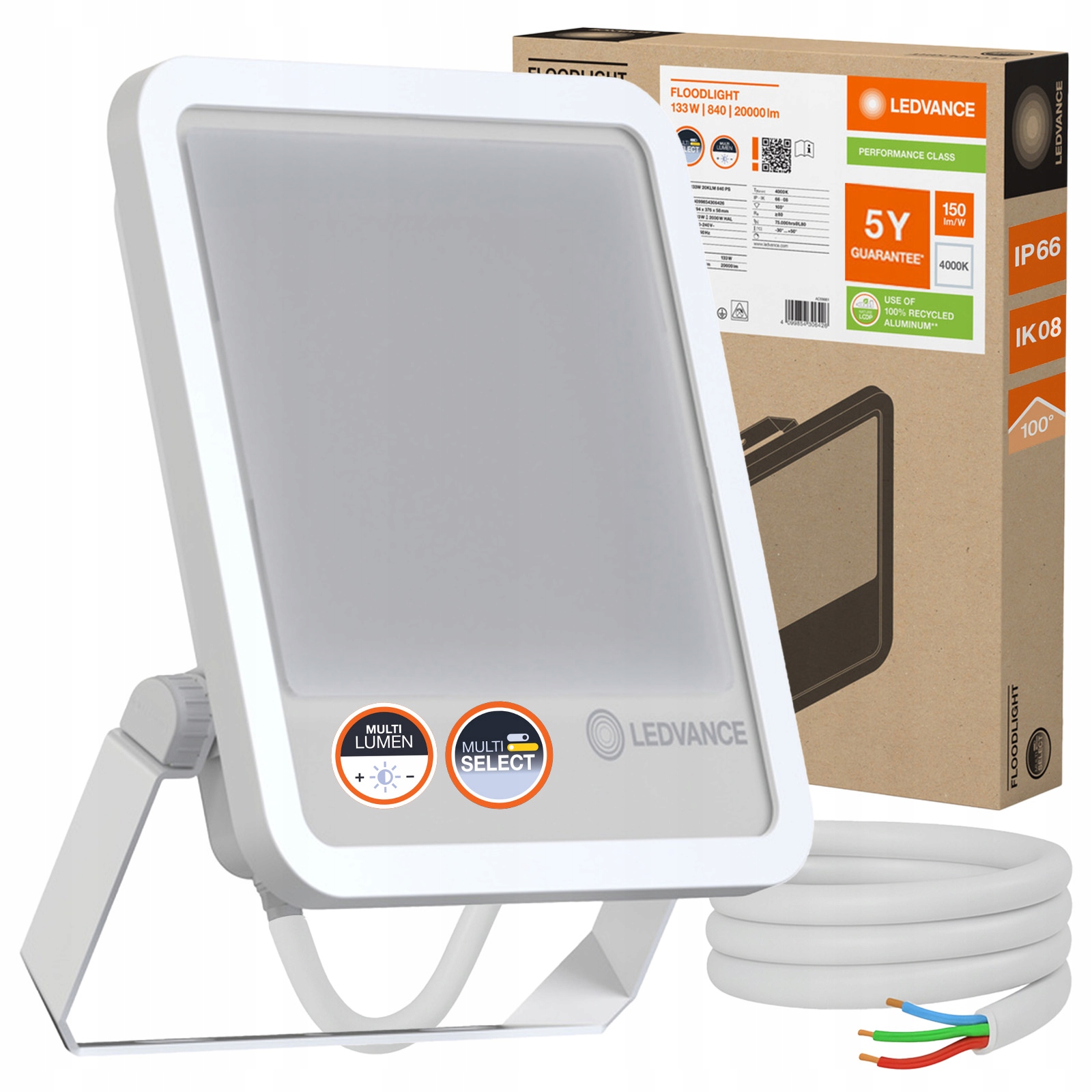 Led reflektor Lampa 133W 4000K Vodotesný vonkajší Ledvance Floodlight