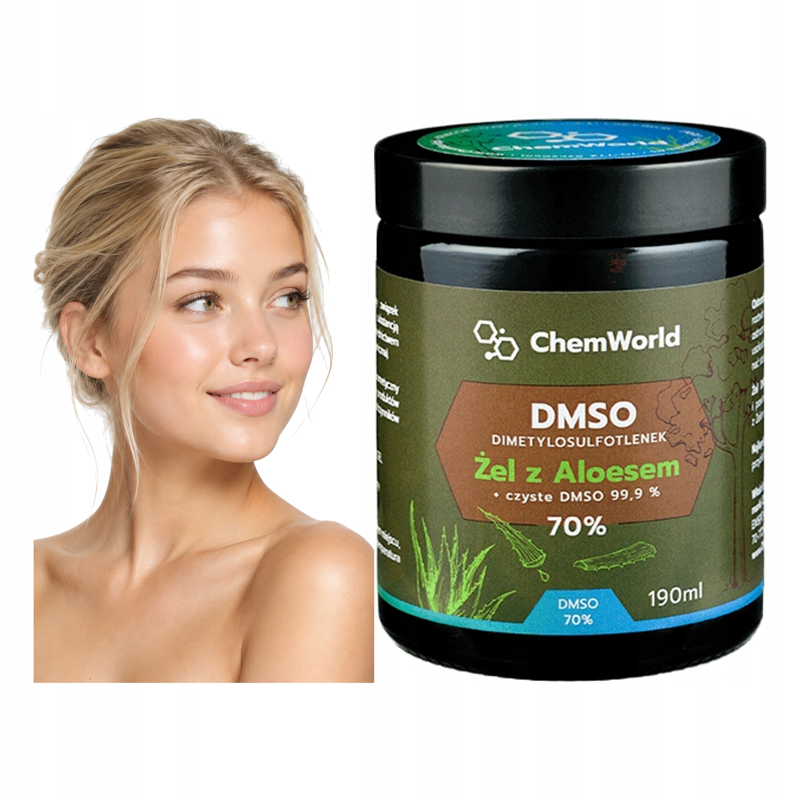 Dmso Chemworld Żel 70% Z Aloesem Dimetylosulfotlenek Aloe Vera 190 ML Czda