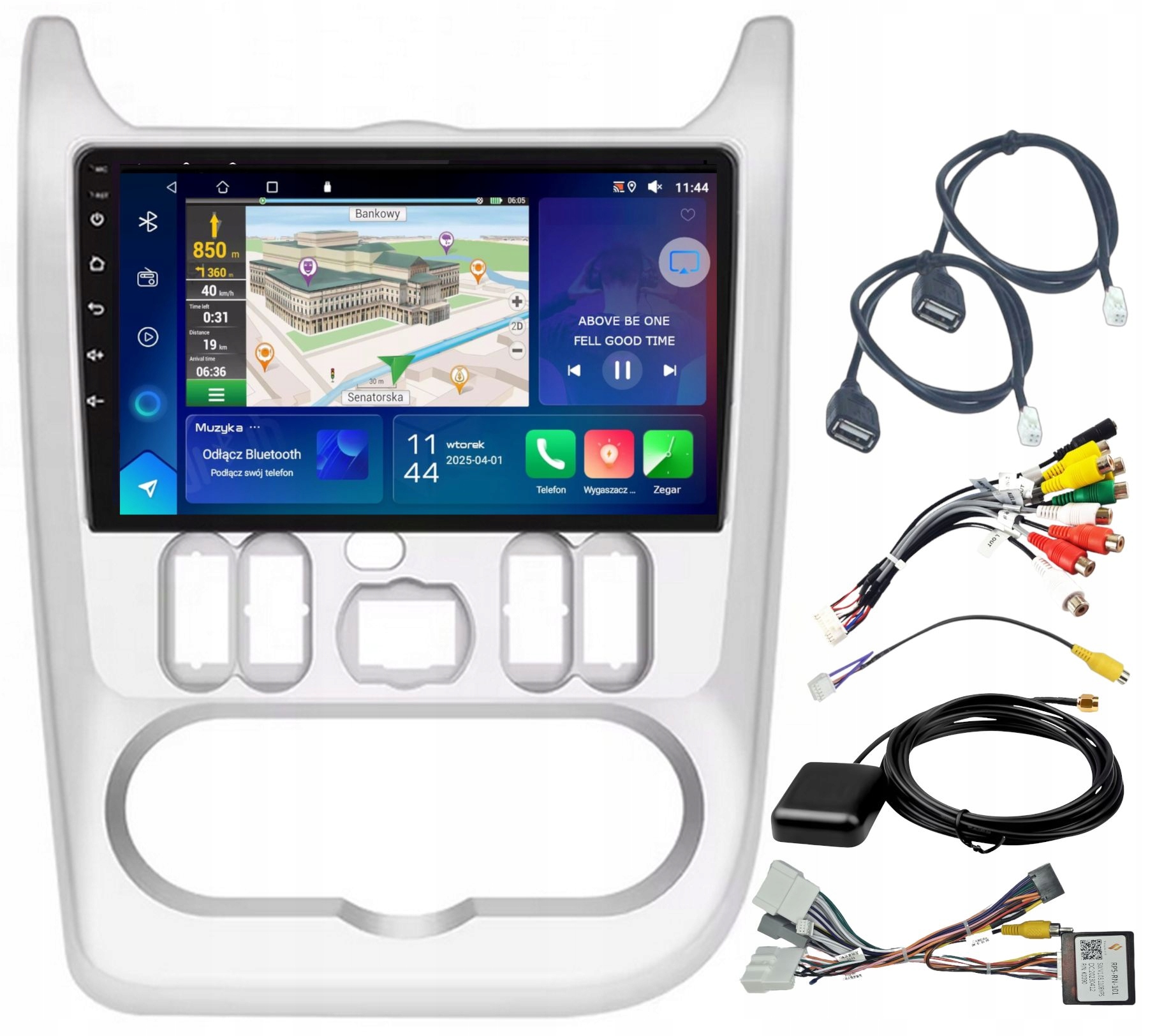 Rádio Navigácia Gps Dacia Duster 2010-2013 Wifi Carplay Bt Usb 4GB 64GB