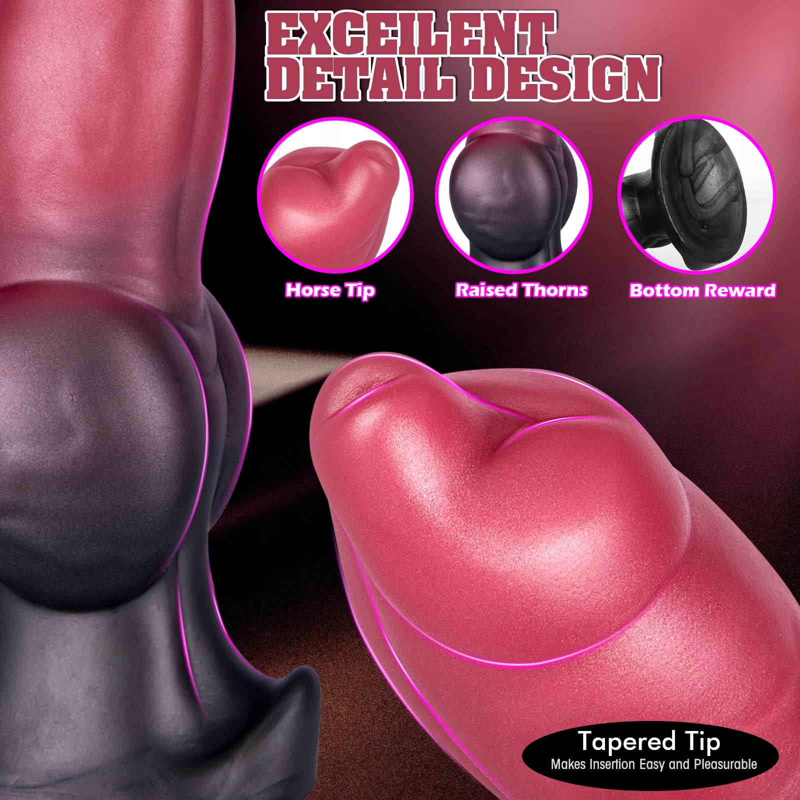 HUGE FANTASY Realistyczny Dildo 23.5 CM Gruby Silikonowy Z Przyssawką — miniatura 3