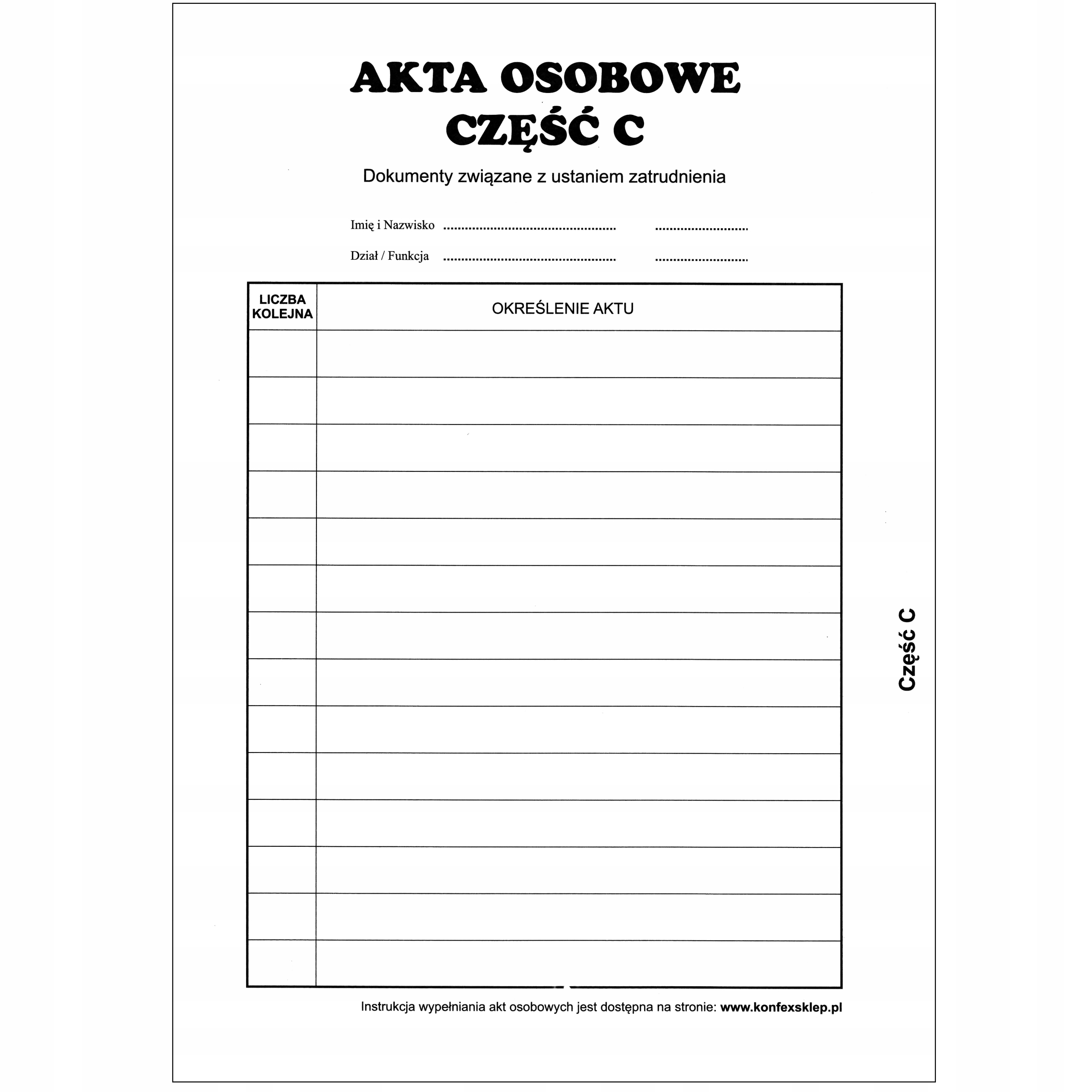 Segregator teczka akta osobowe Konfex zielony ABCD Typ organizer