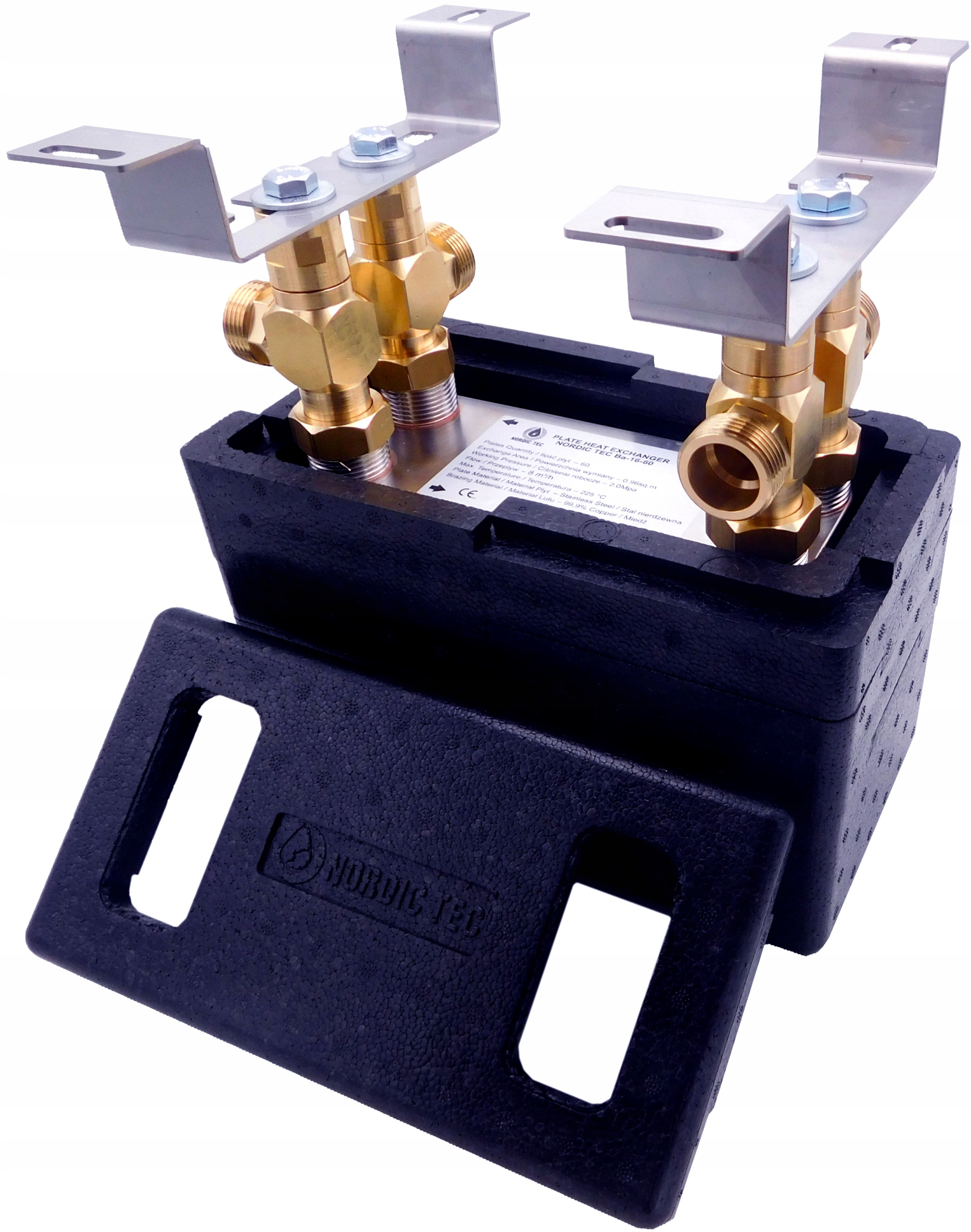 60-deskový výměník tepla Nordic Tec 1' 65 kW izolace držák 1 palec