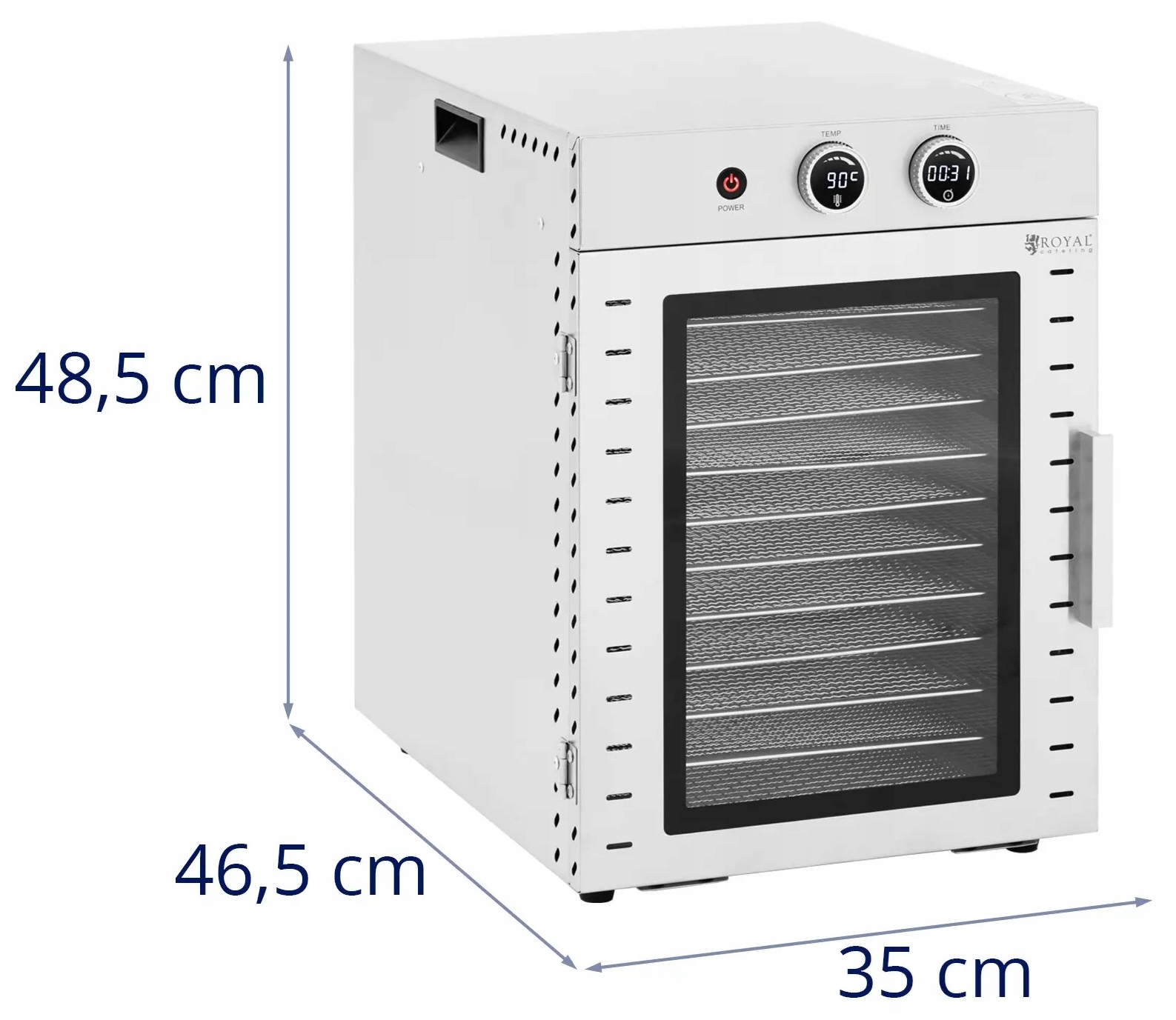 Suszarka do żywności owoców 1000W 12 tac Royal Catering RCDA-38/12 10013357