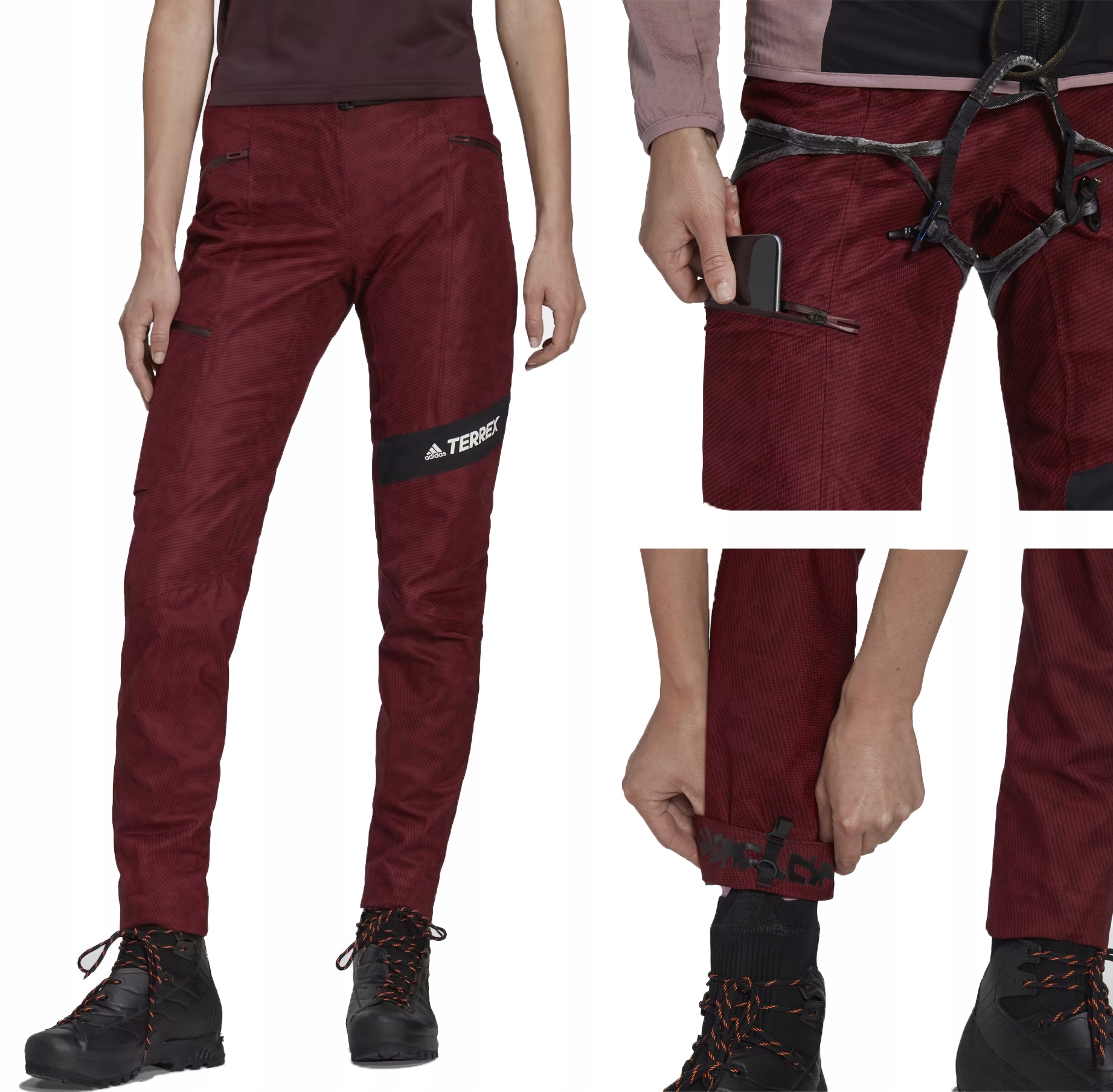 Adidas Terrex Techrock Rain.rdy Spodnie Wspinaczkowe Do Wspinaczki Damskie