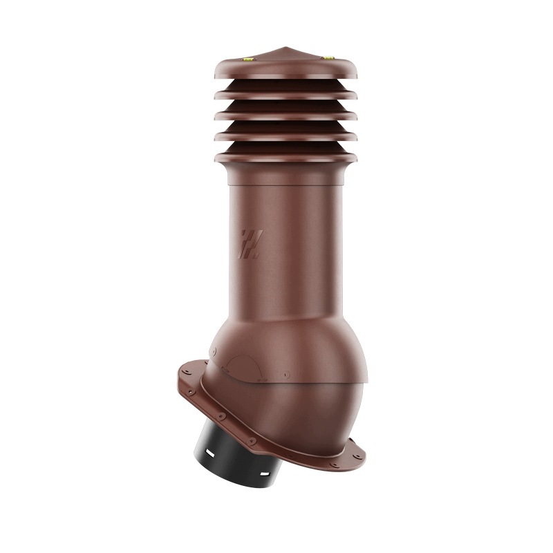 Ventilačný krb HiVent pre plechovú krytinu, profil E fi 150 mm, hnedý