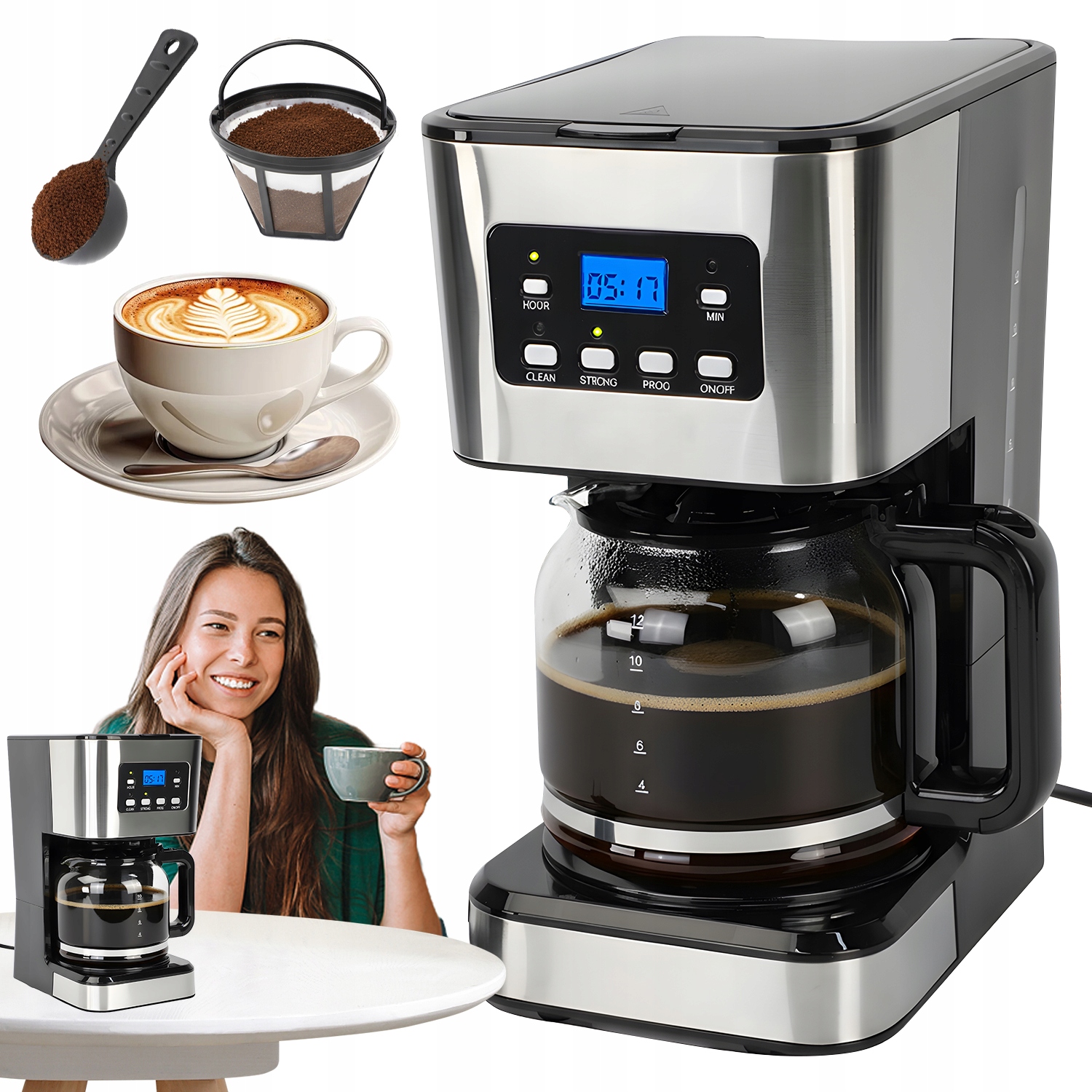 Kávovar 1.5 L Funkční S Časovačem A Možností Ohřevu