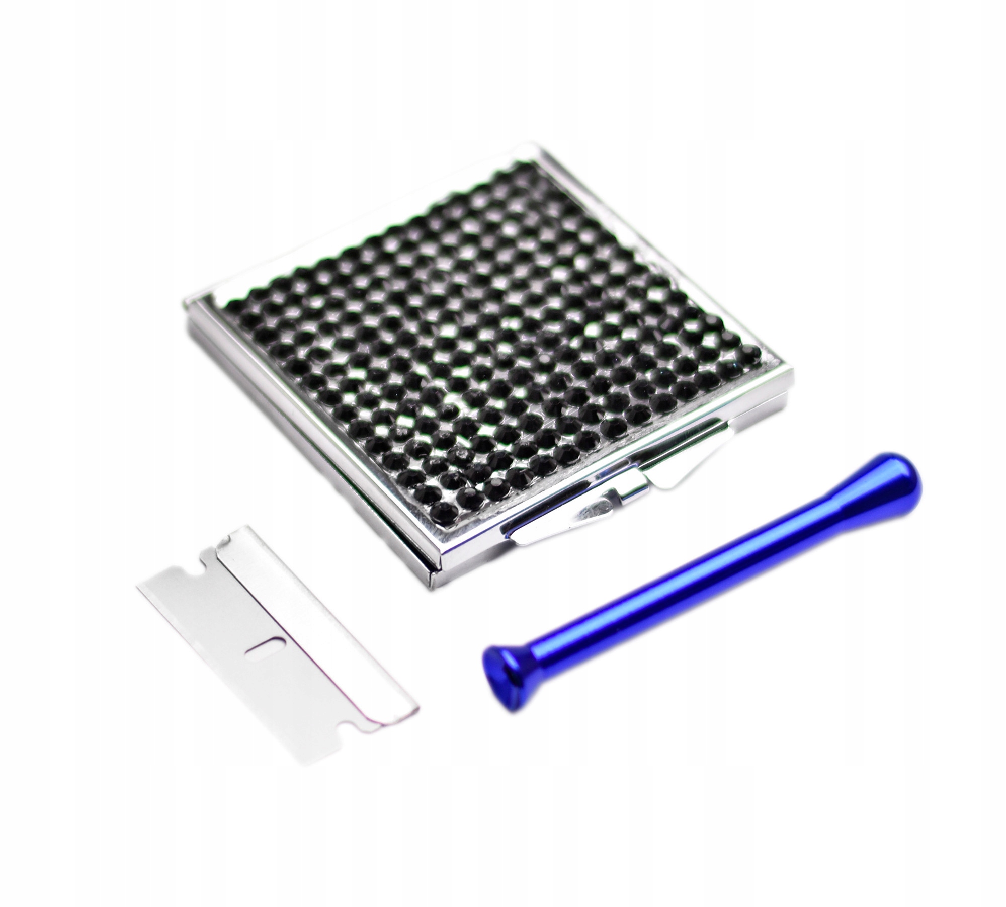 Sada Pro Vtahování Práškové Tabaky Křišťál Lufka Zrcátko Žiletka