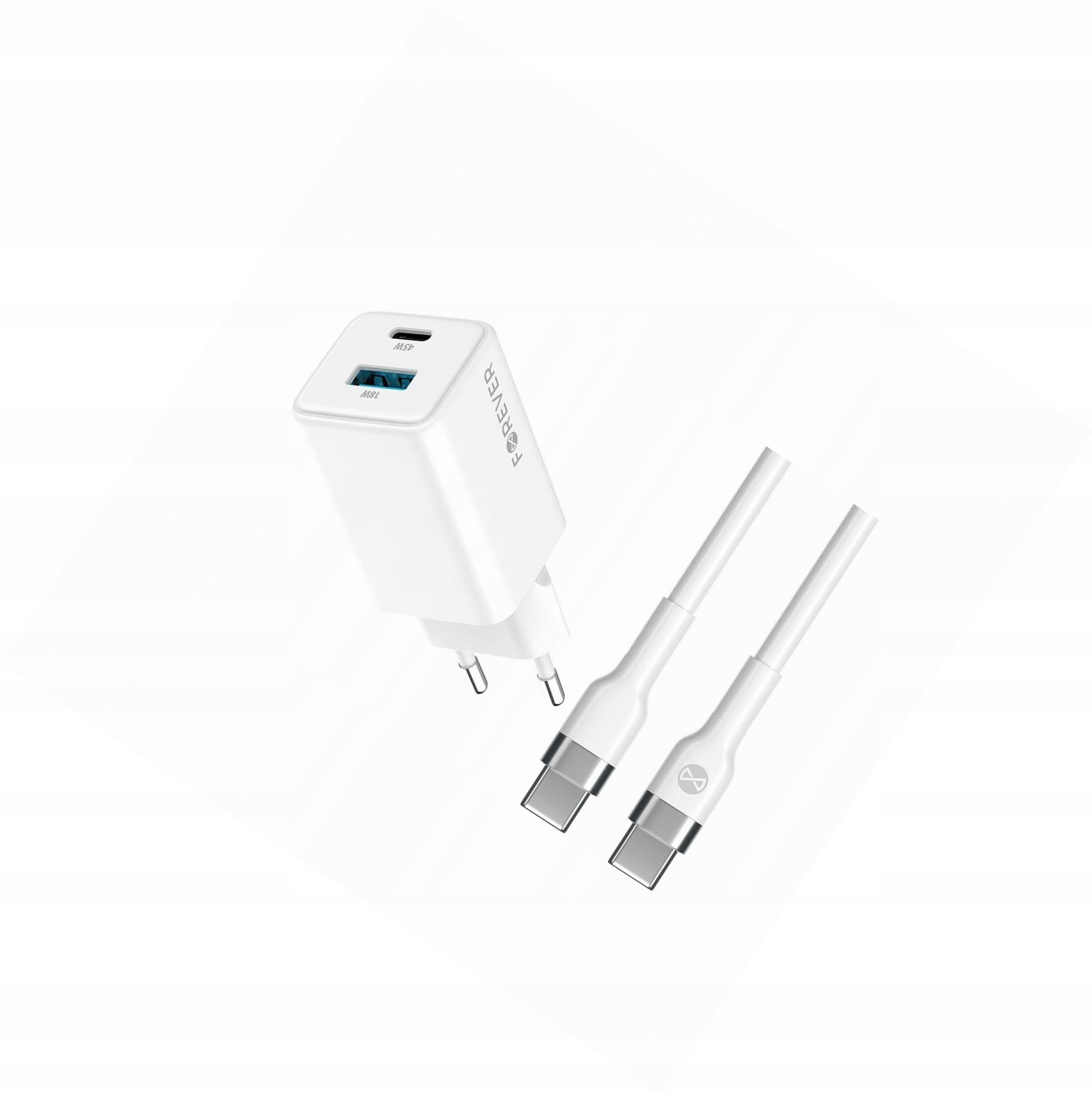 Szybka ładowarka GaN 45W 2 wejścia Usb i Usb-c z kablem do Xiaomi Mi 10 Pro