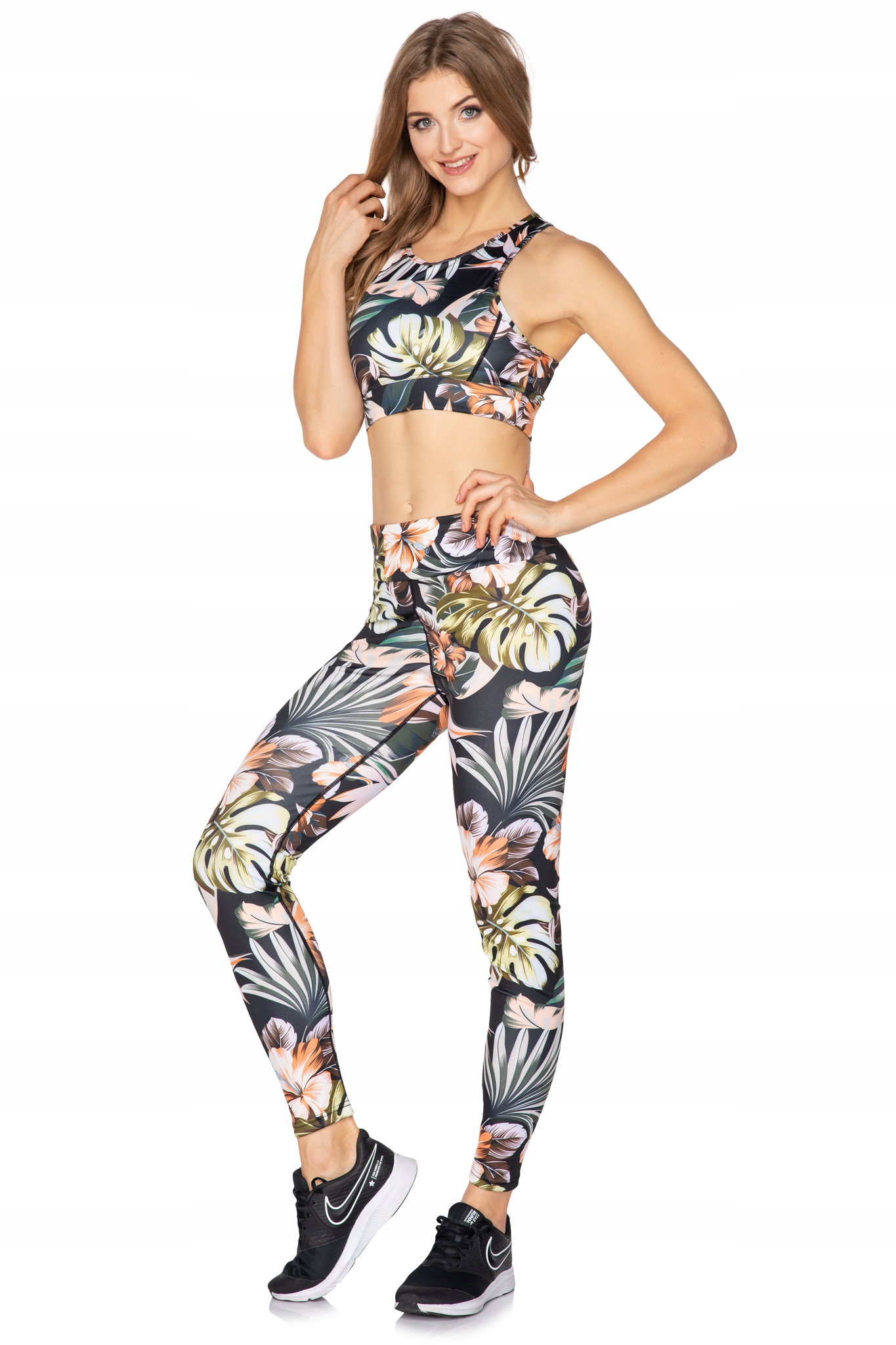 LEGGINSY SPORTOWE FITNESS JOGA LIŚCIE SM01 XL Kod producenta SM01
