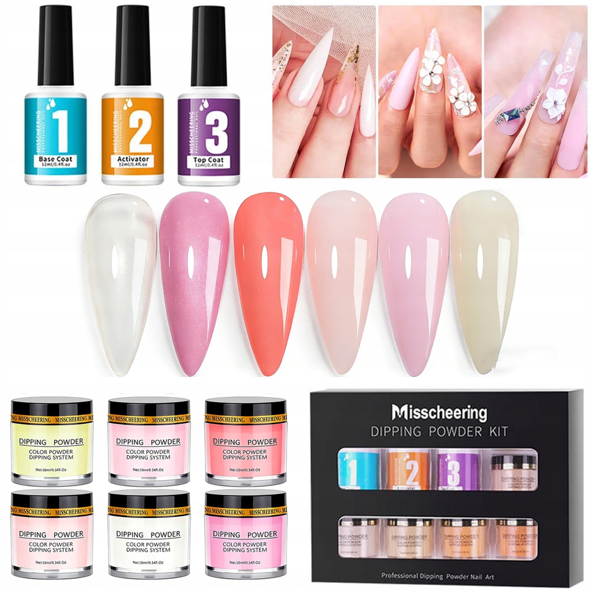 Sada Na Ponoření Do Prášku Na Nehty Nail 6 Barev