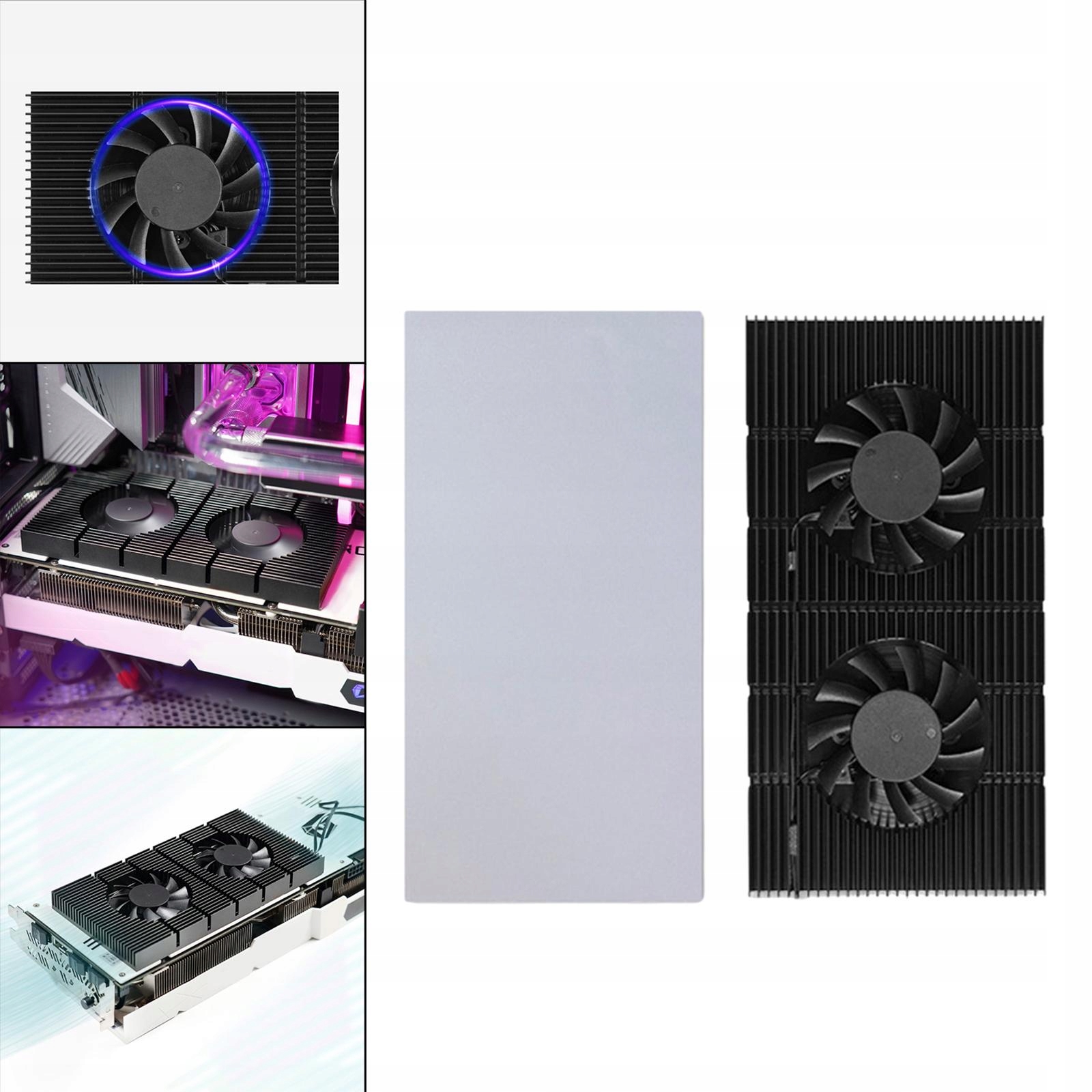 Radiator GPU Backplate z Podwójnym Wentylatorem do Chłodzenia Pamięci dla RTX 3090