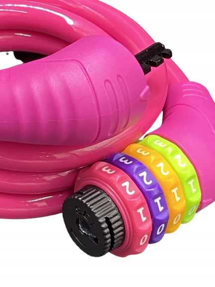 ZAPIĘCIE SZYFR STEEL BLOKADA DO ROWERU 10x110cm!!! Model PINK FLASH 110