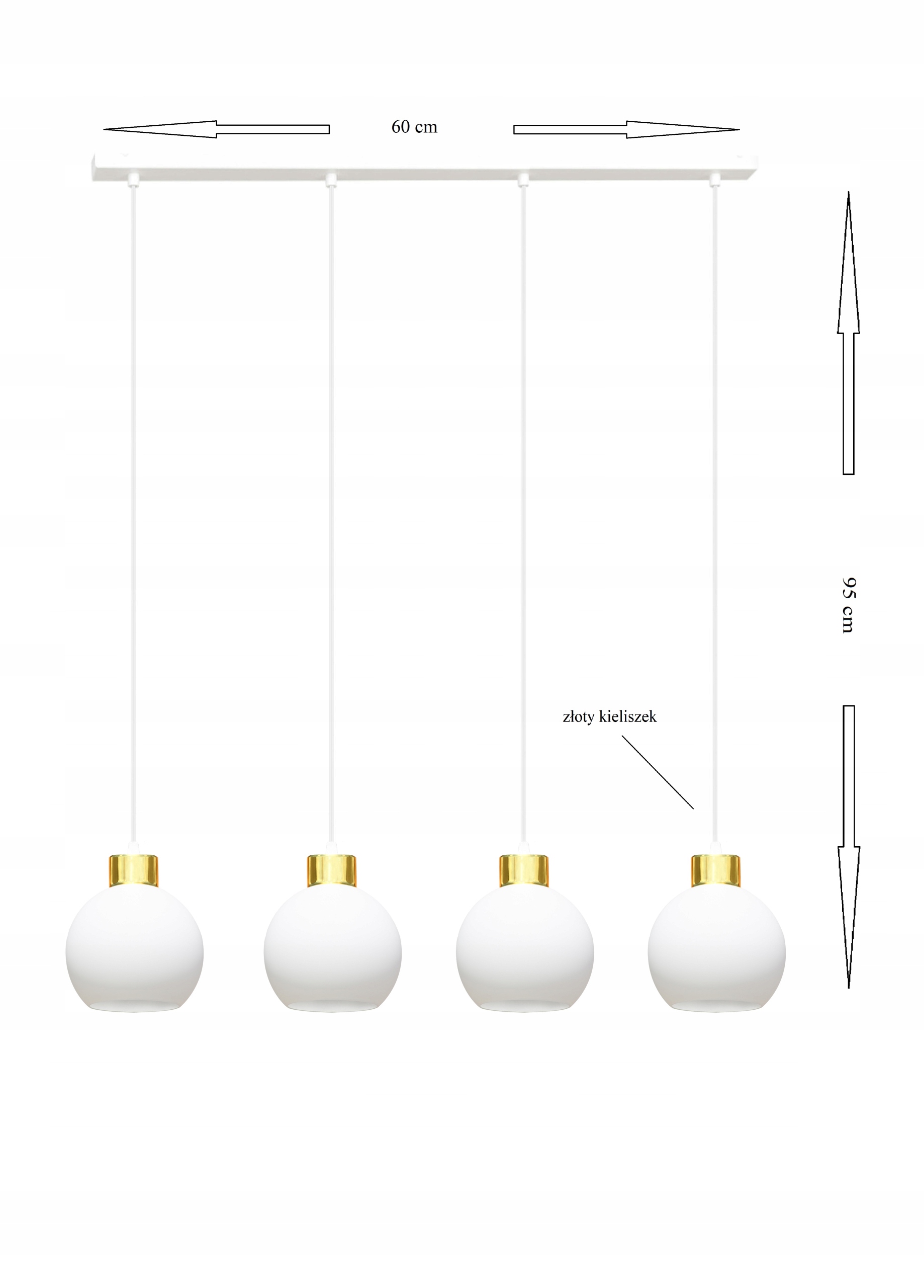LAMPA DO SALONU NAD STÓŁ KRONOS ZŁOTO 5-301 LED Zasilanie sieciowe