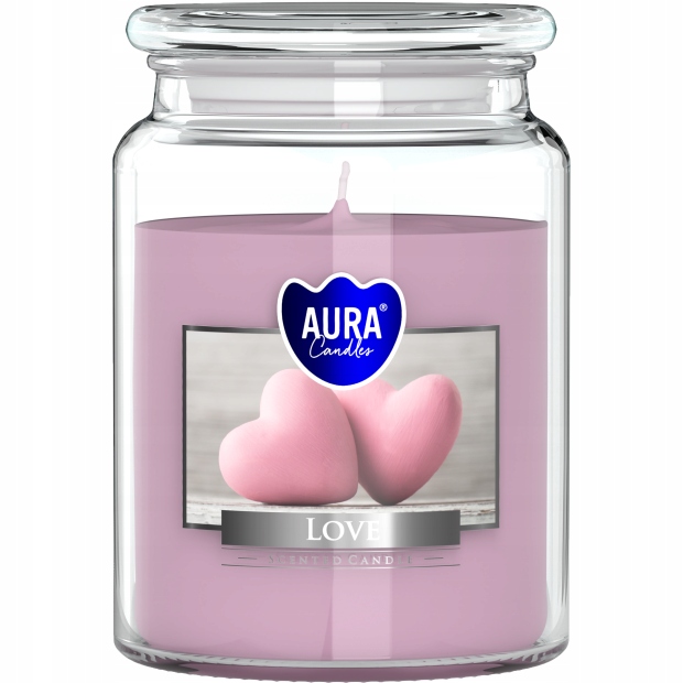 PARAFINOWA Świeca ŚWIECZKA ZAPACHOWA w SZKLE 100H 500G BISPOL LOVE