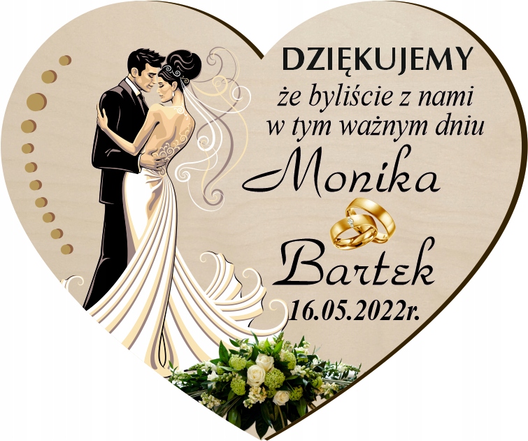 

Magnes Podziękowania dla gości Ślub Wesele