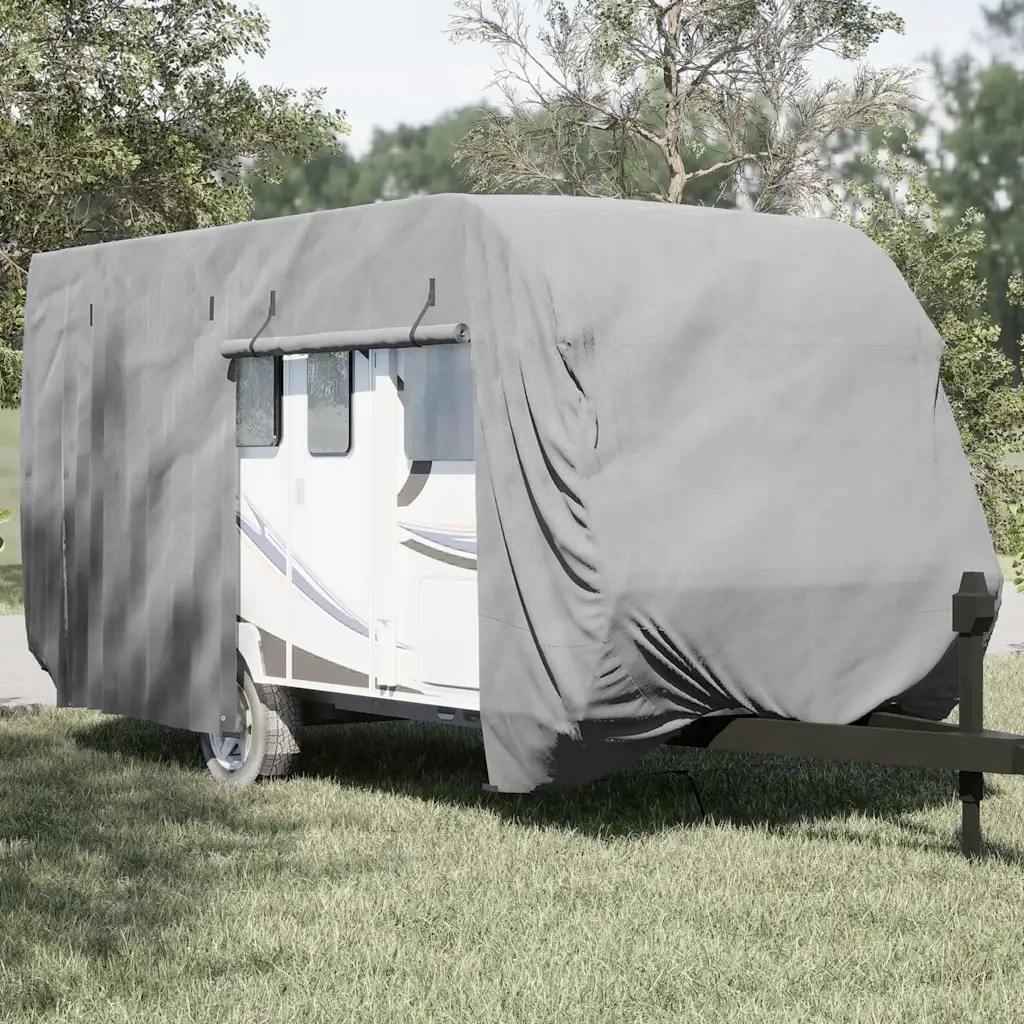 Krycí plachta na karavan šedá 670x250x220 cm netkaná textilie Šedá 4015868