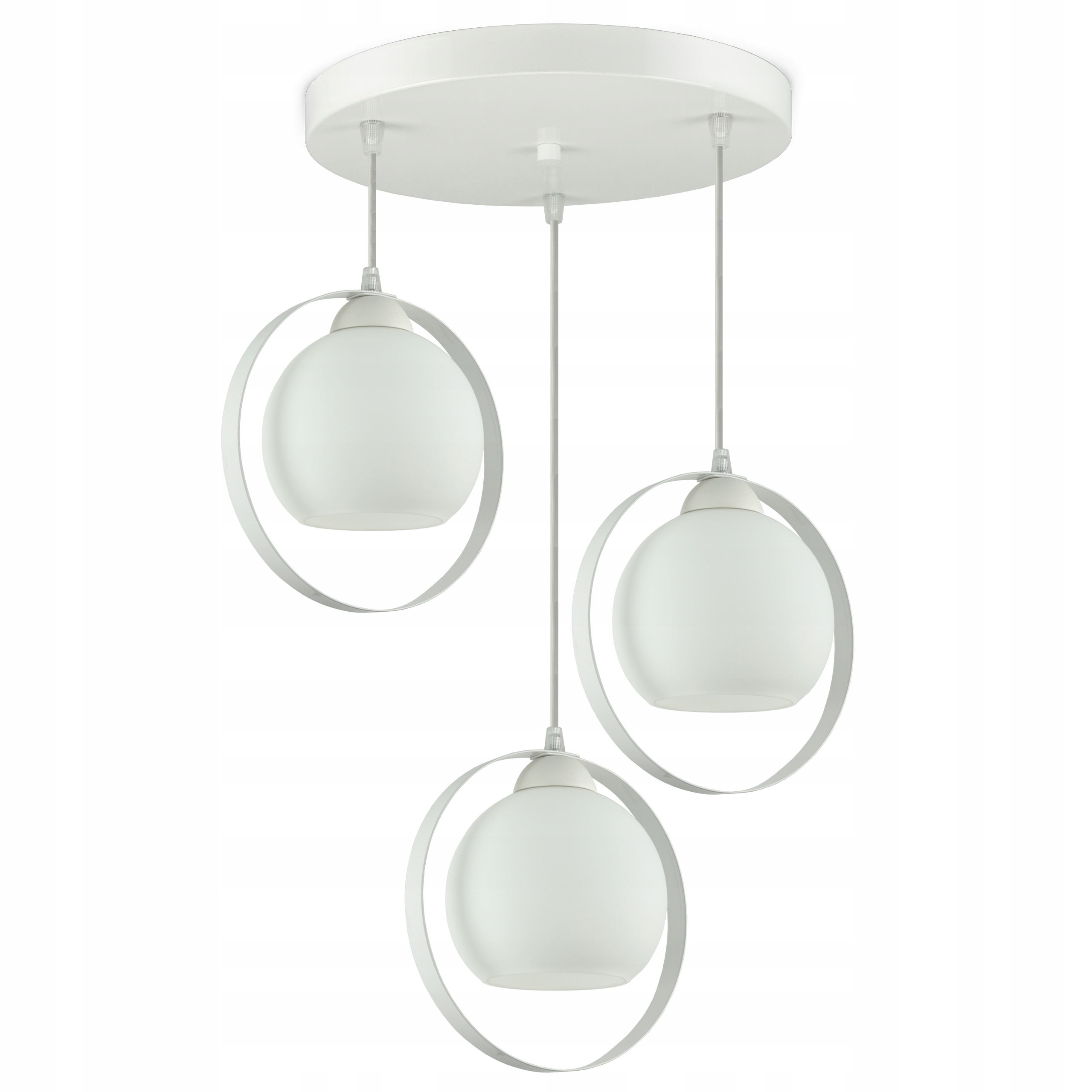

Lampa Wisząca Żyrandol Biały Szklane Mleczne Kule