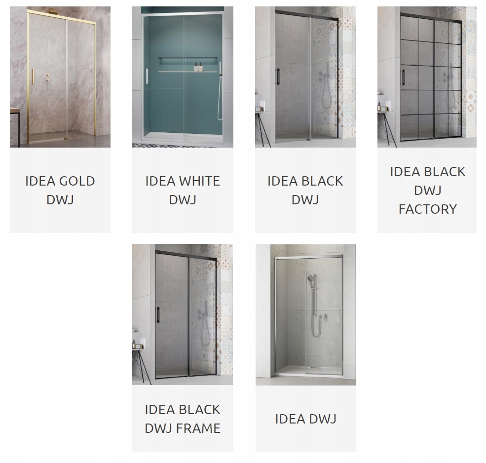 Drzwi prysznicowe Idea DWJ GOLD 110x200,5 RADAWAY Wykończenie szkła przezroczyste