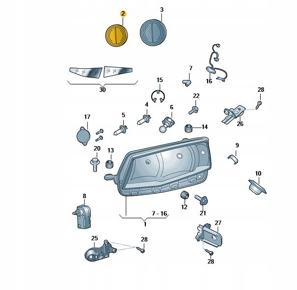 PRZESŁONA ZAŚLEPKA ŚWIATŁA DROGOWE SKODA OCTAVIA Numer katalogowy części 7E5941607A