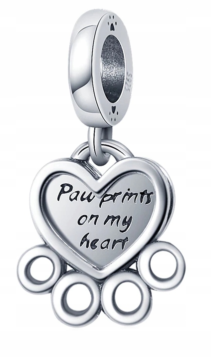 

Charms Łapka Psa Serce srebro 925