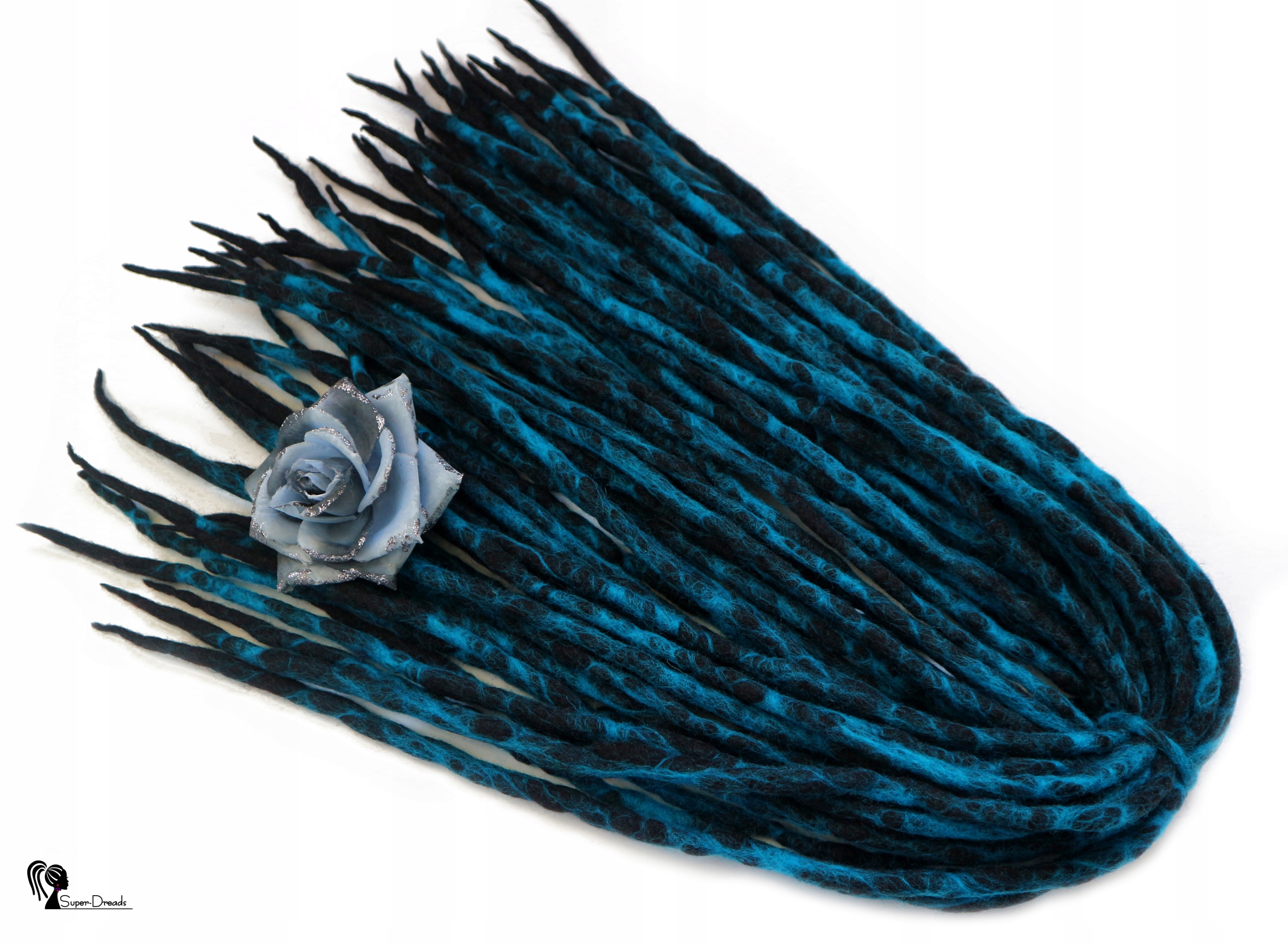 Dredloky Dredy vlněné, černé modré, Podvodní Zámek, 40 kusů