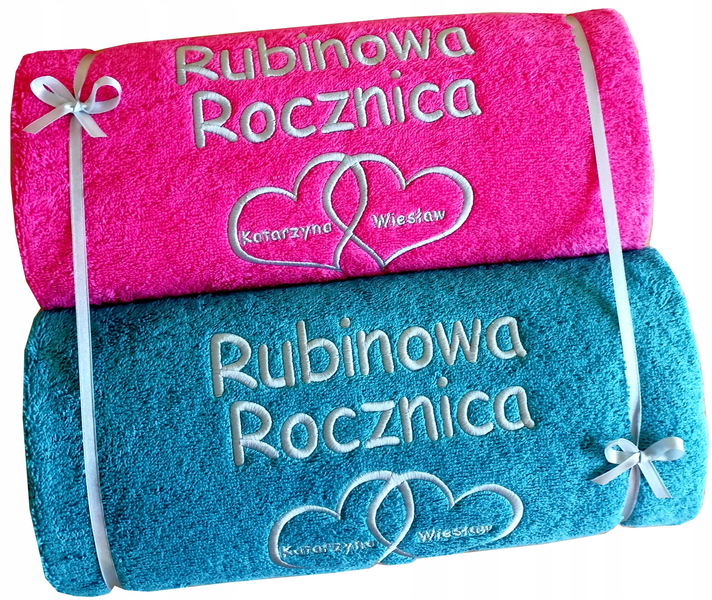 Dárek k 40. Výročí Svatby rubínové hody rubínové výročí Ručníky S Výšivkou