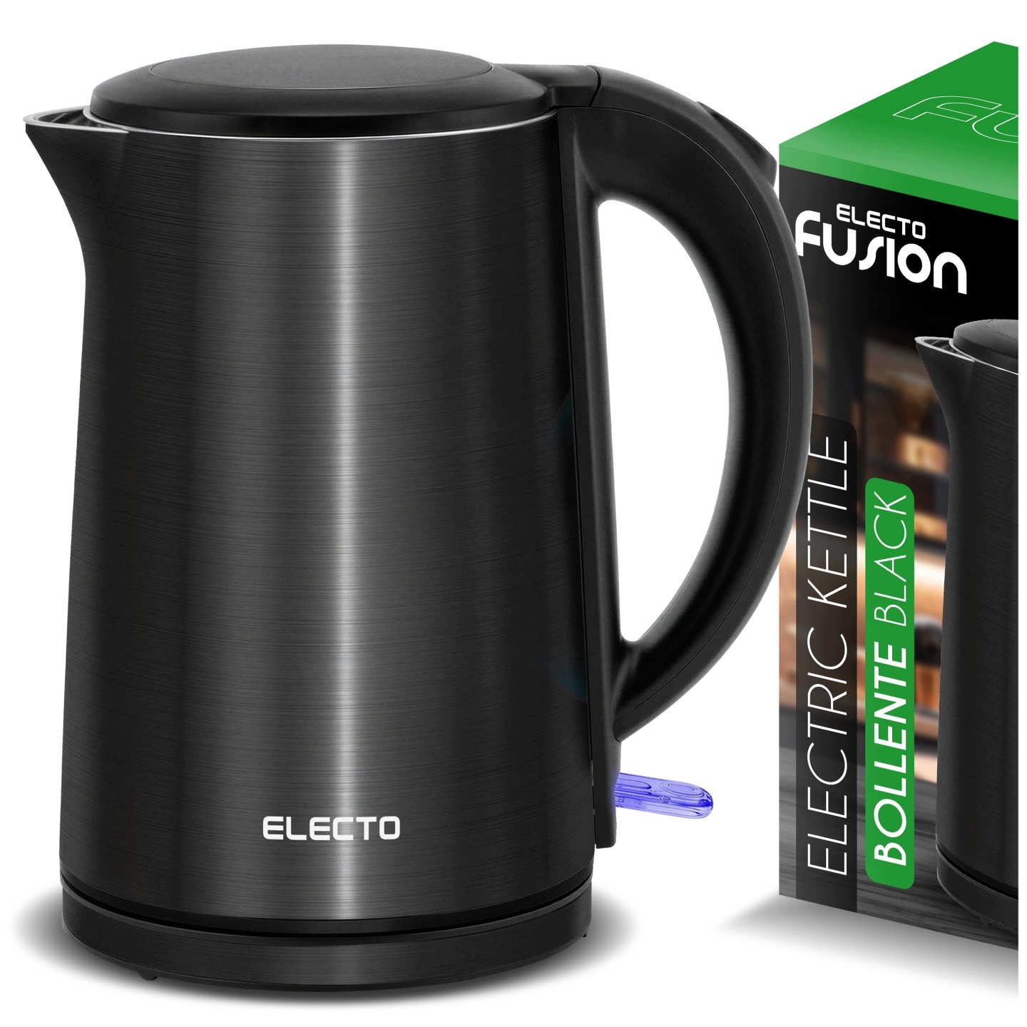 Rýchlovarná Kanvica Oceľová 1.7 L, Bezdrôtová, Výkonná, Čierna, 2200 W, Tichá