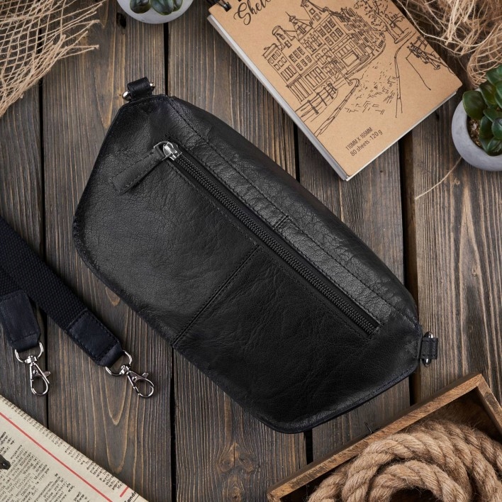 NERKA BIORDÓWKA SASZETKA SKÓRZANA CZARNA DAMSKA Model IN-49-BL