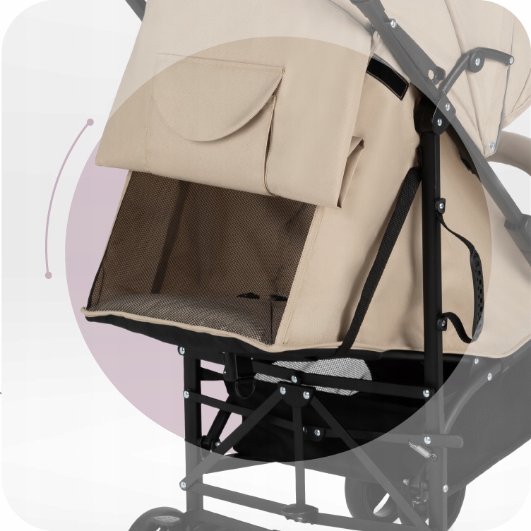 WÓZEK SPACEROWY PARASOLKA - MoMi AKIRA BEŻOWY - KOSZ MOSKITIERA FOLIA TORBA Marka MoMi