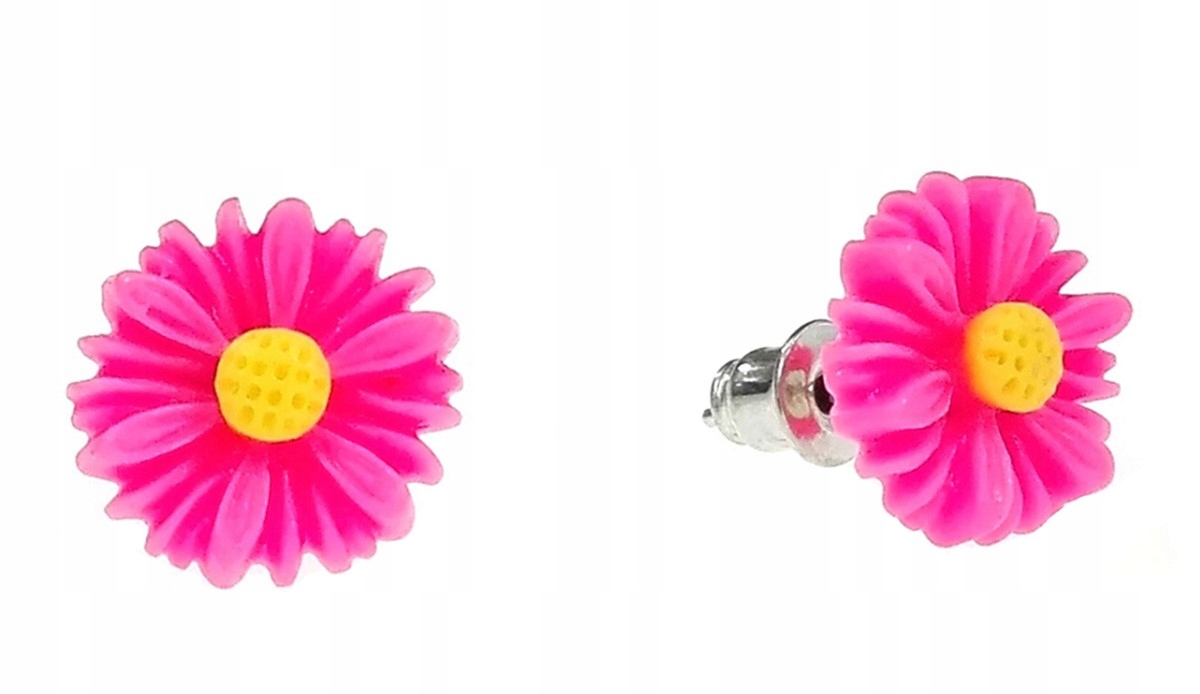 

Kolczyki stokrotki kwiaty 10 mm różowe