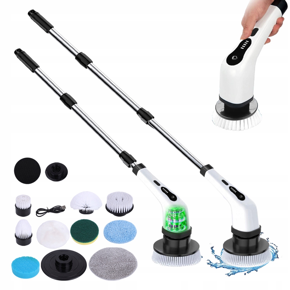 Levně Vysouvací Elektrický Mop Rotační Kartáč Na Čištění Koupelny 9 V 1