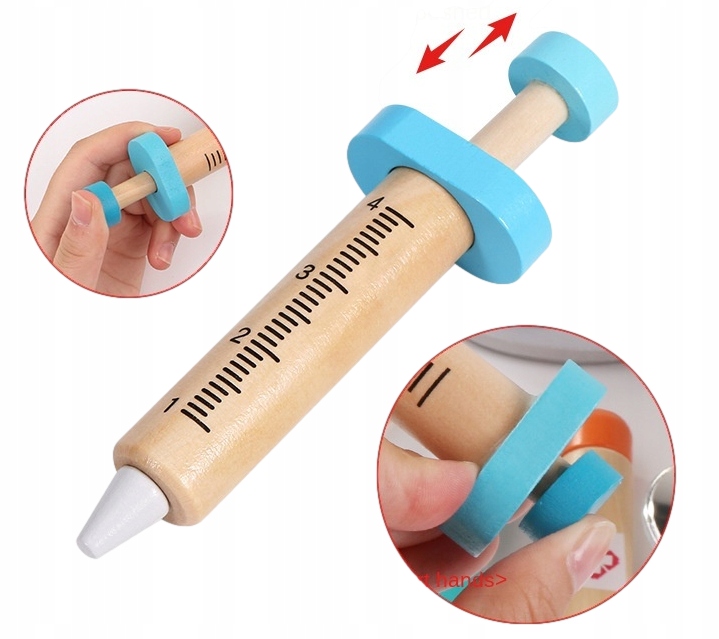 DREWNIANY ZESTAW EDUKACYJNY LEKARZ DENTYSTA APTECZKA Wysokość produktu 15 cm