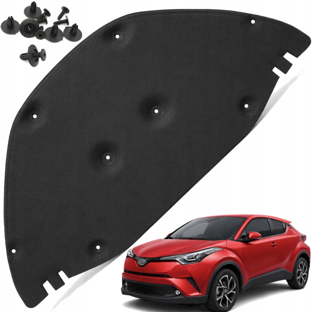 Toyota Chr Ztlumení Masky Odhlučnění Komory Podložka AX10 16-23R sponky Hq