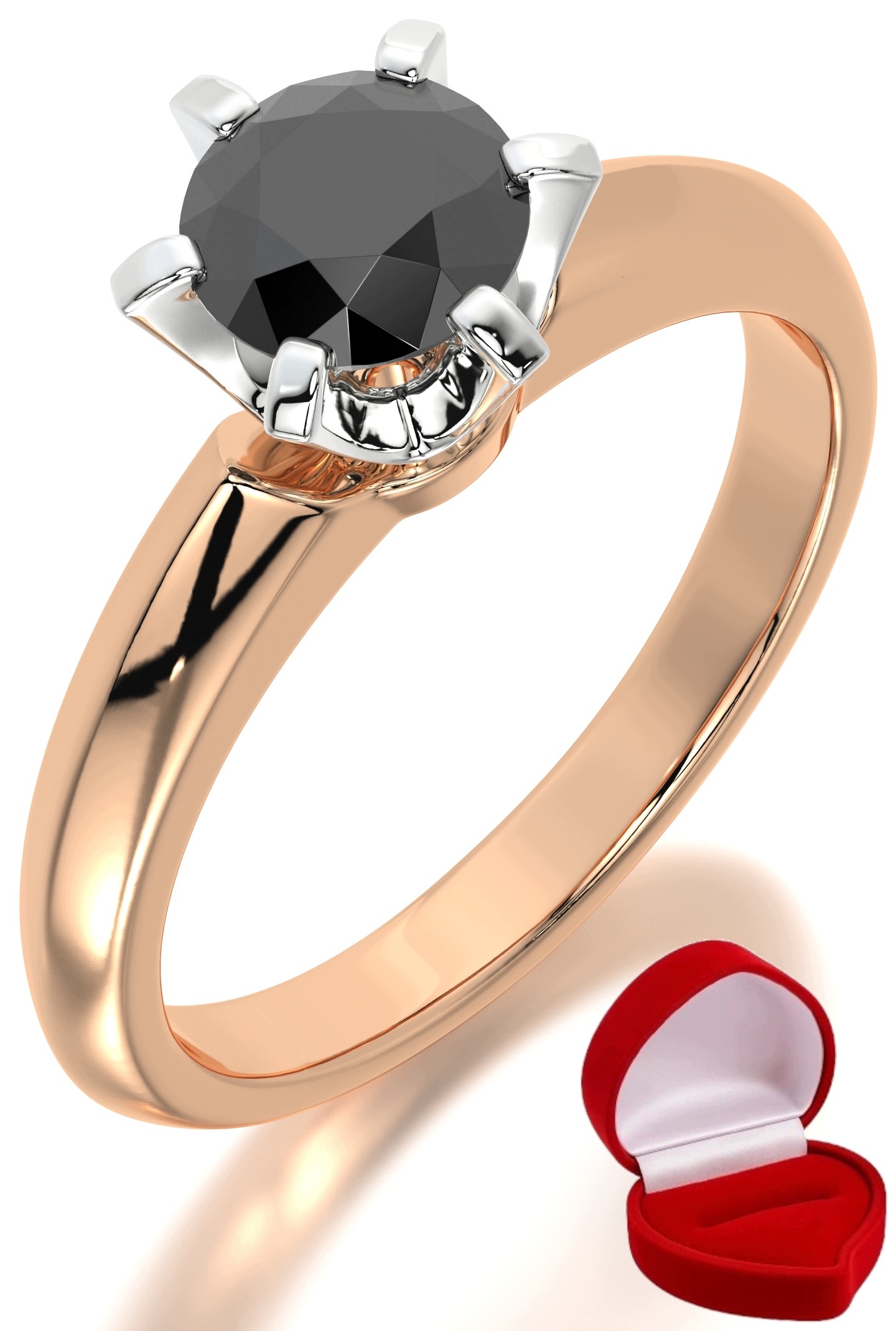 Zlatý Prstýnek 585 14k Brylant Č. 0,70 ct Růžové Zlato R15