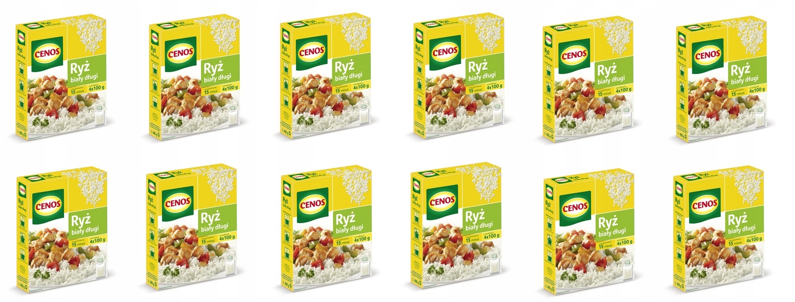 Levně 12 x 400 g Cenos rýže bílá dlouhá v sáčcích Karton