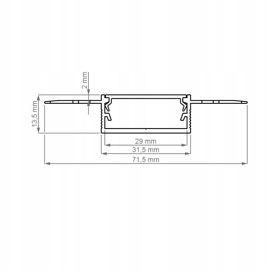 Profil budowlany LED XL do karton gipsu 2m prosty Typ profil do LED