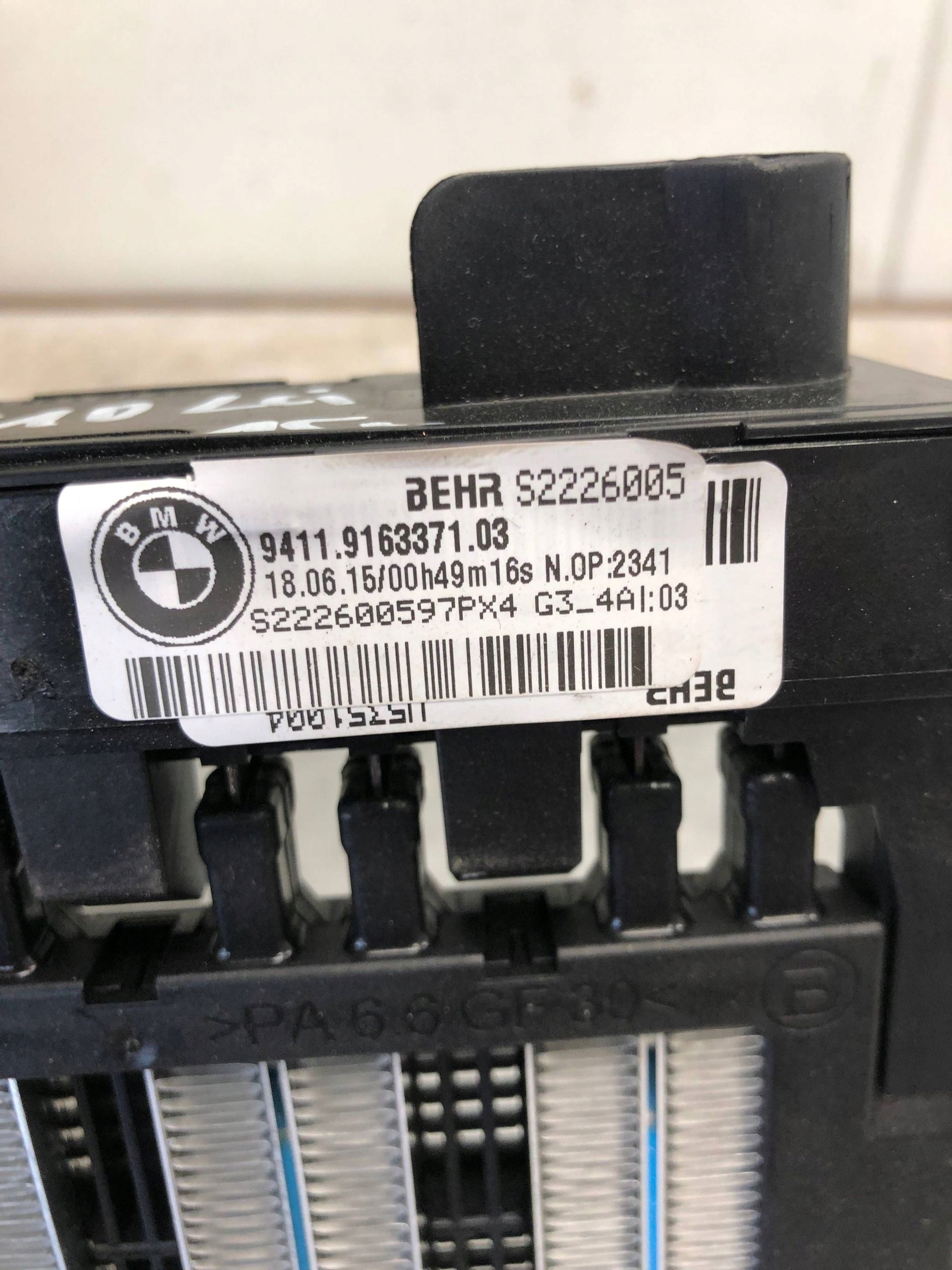 heater electrical BMW F10 LCI 9163371