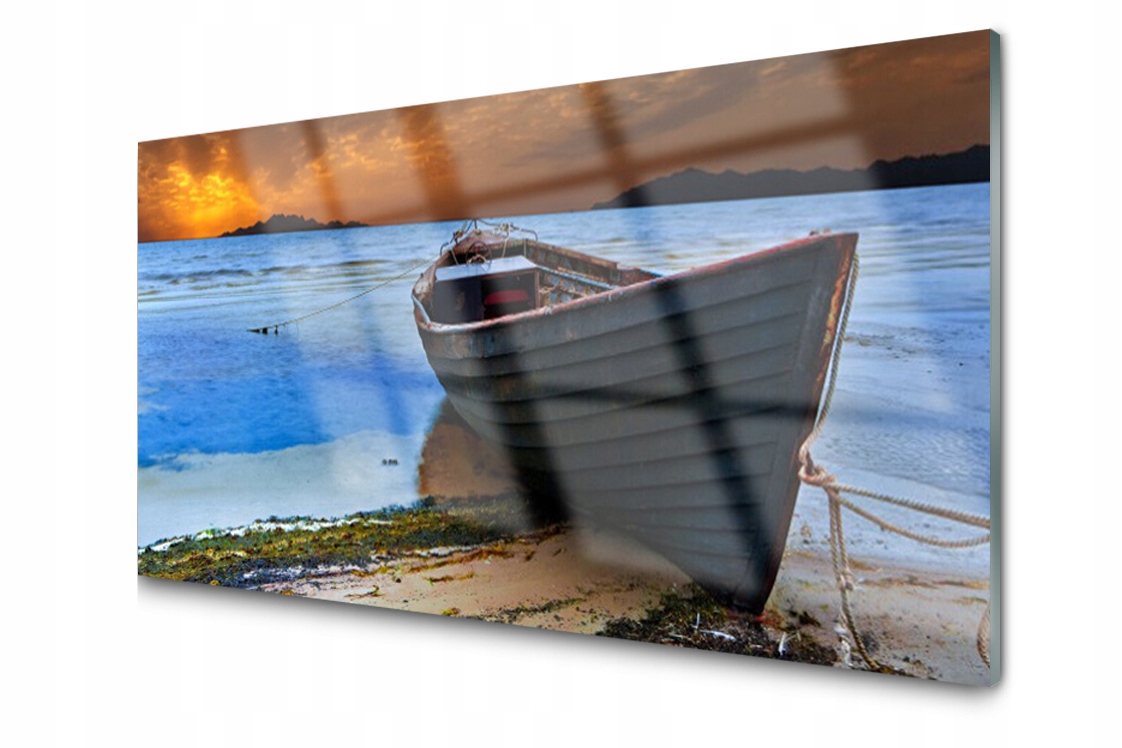 Sklenený panel Doska Loď More Pláž 120x60